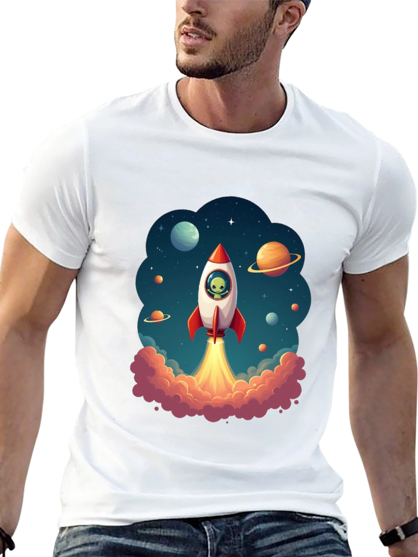 Cosmic Rocket Ride Black T-Shirt