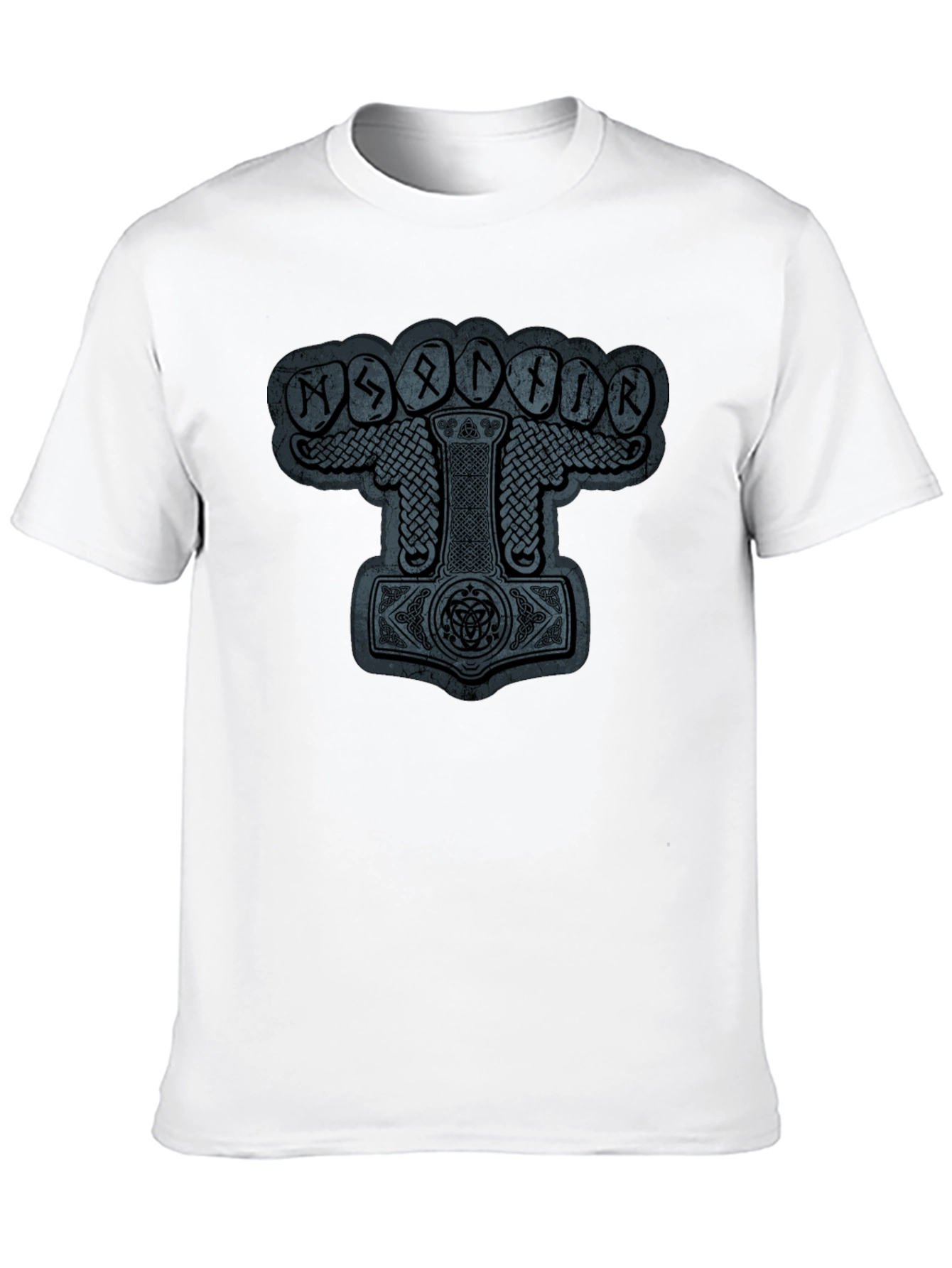 Mjollnir Viking Rune Graphic Black T-Shirt