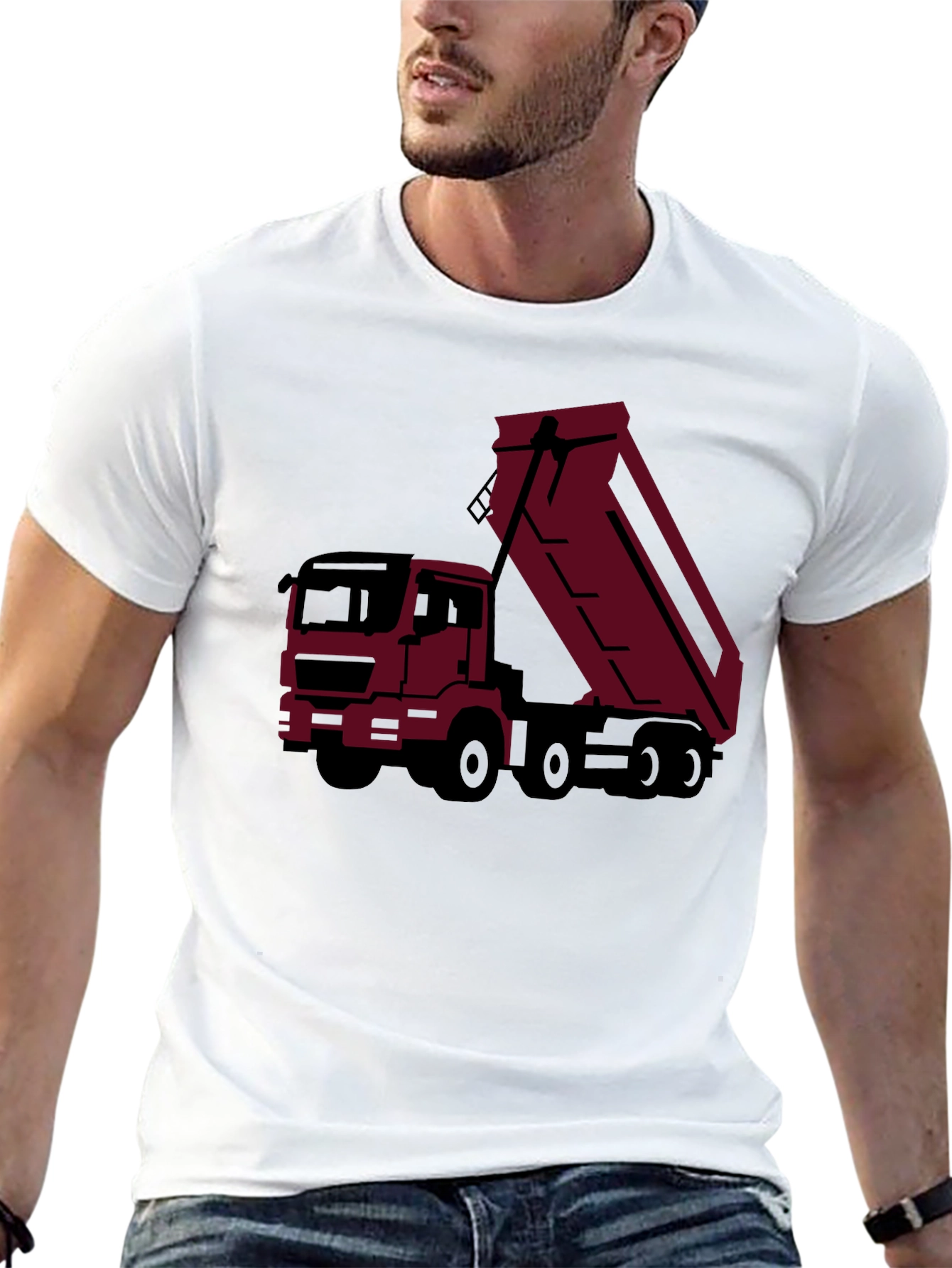 Black Dump Truck Graphic Tee - Modern Trucker Style