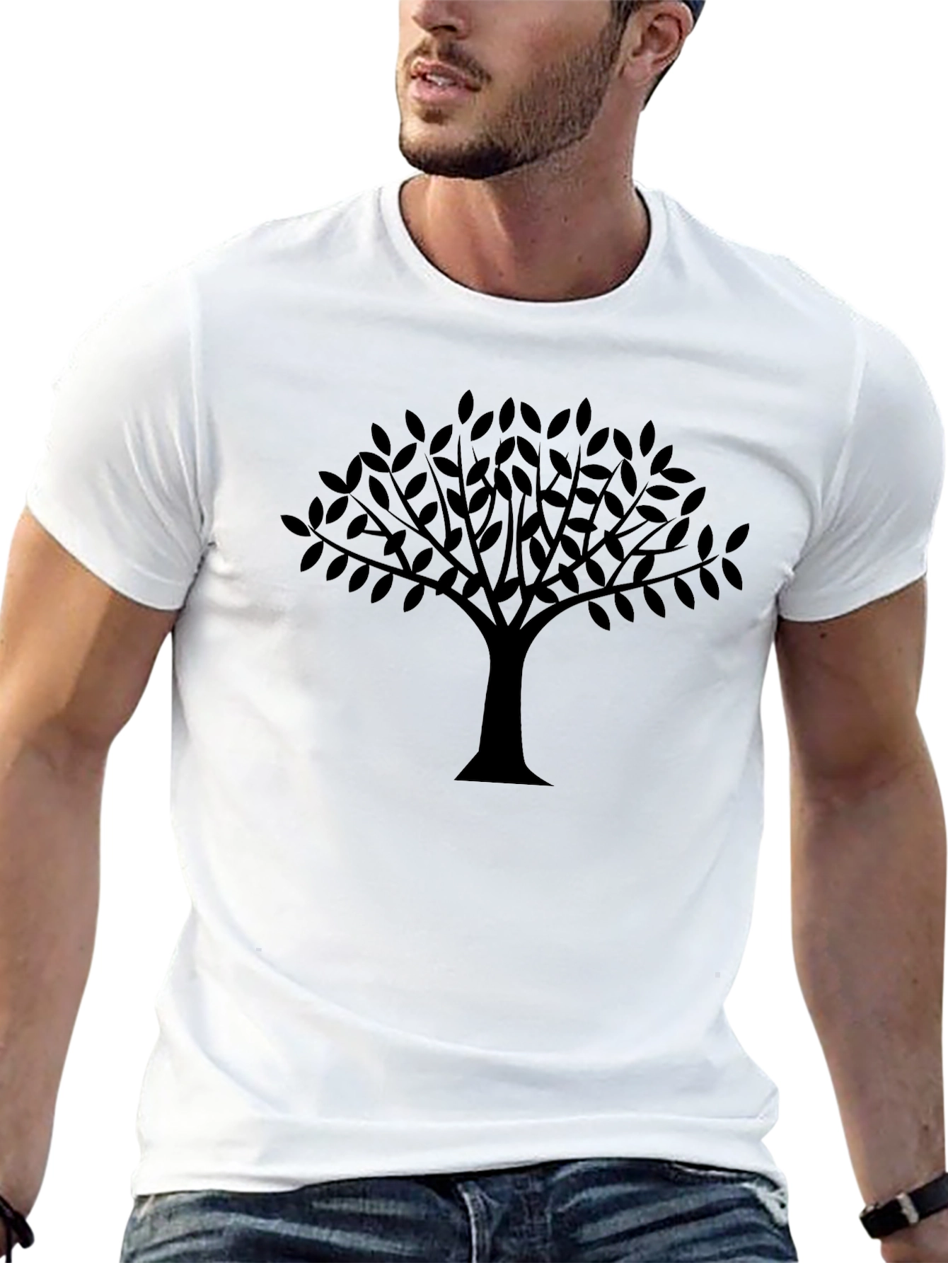 Tree Silhouette Black Graphic Tee