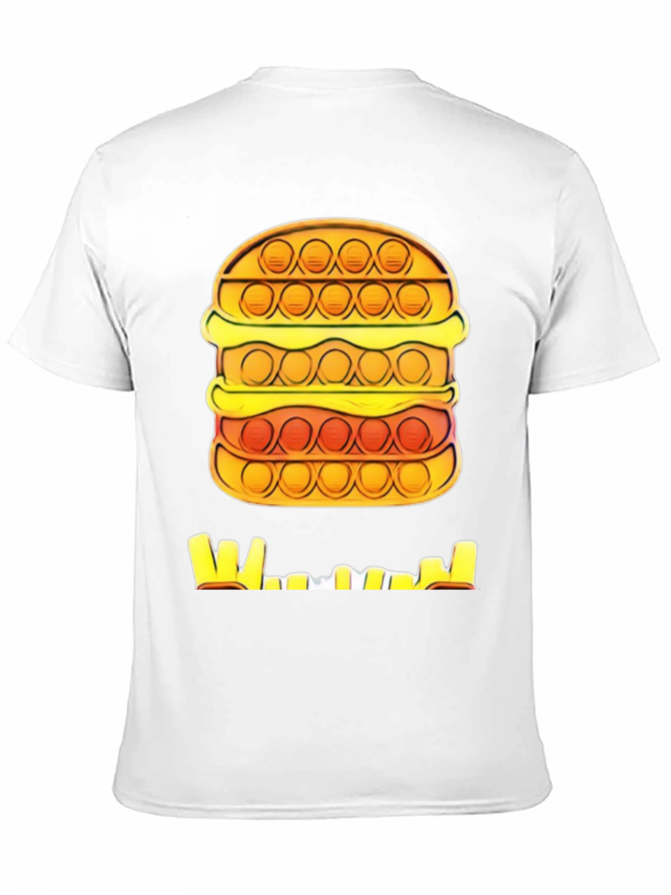 Burger Pop It T-Shirt - Black Graphic Tee