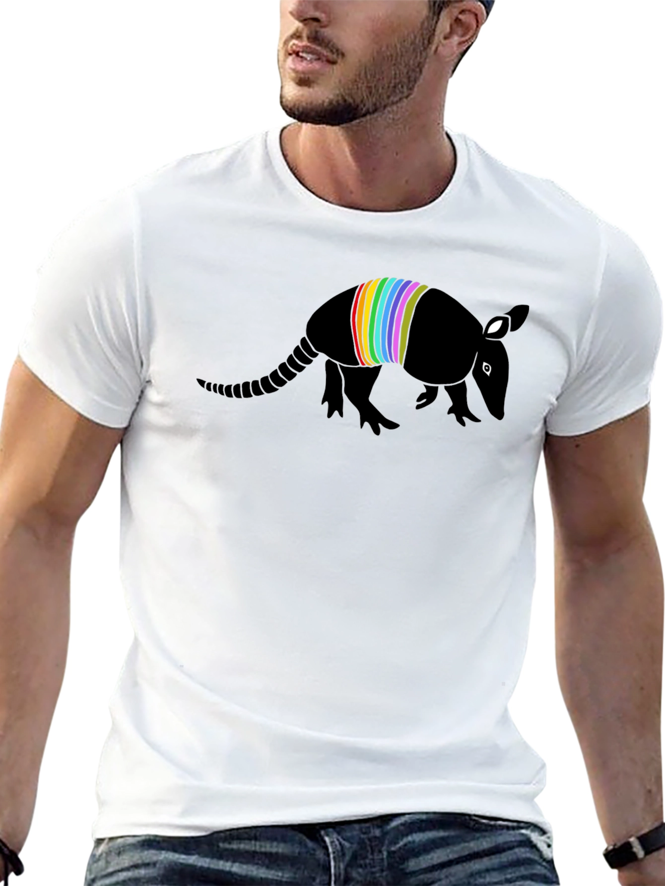 Rainbow Armadillo Graphic Tee - Black