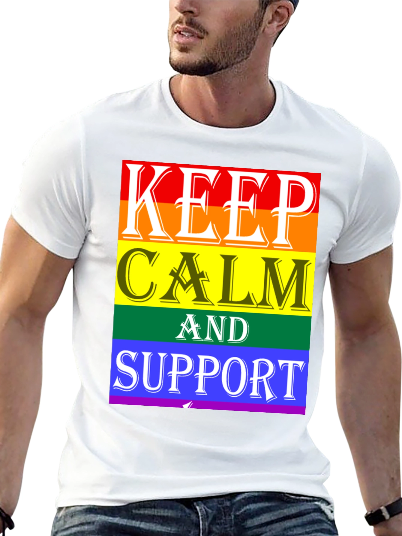 Keep Calm & Support Pride T-Shirt - Black