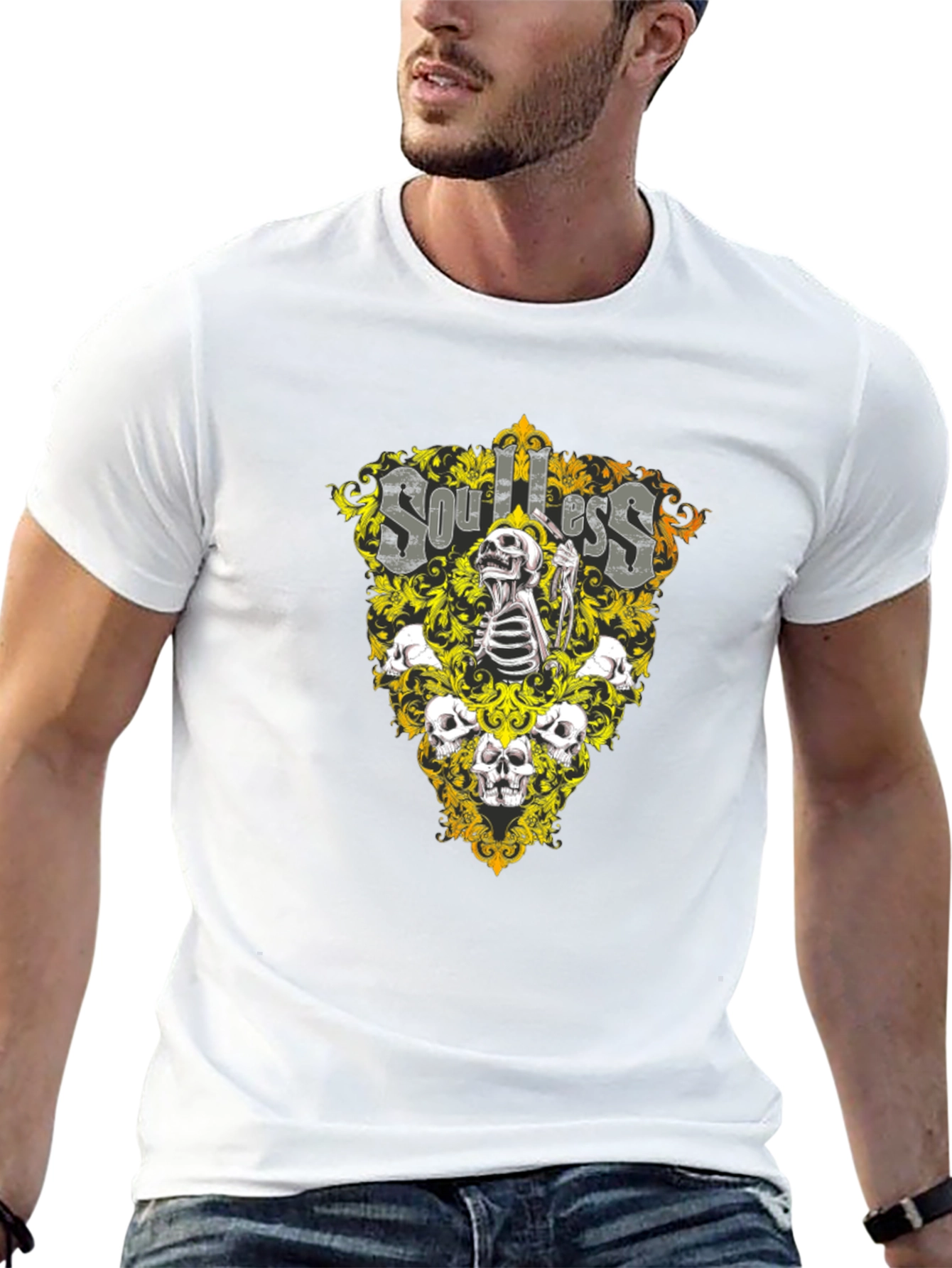 Soulless Skull Graphic Black T-Shirt
