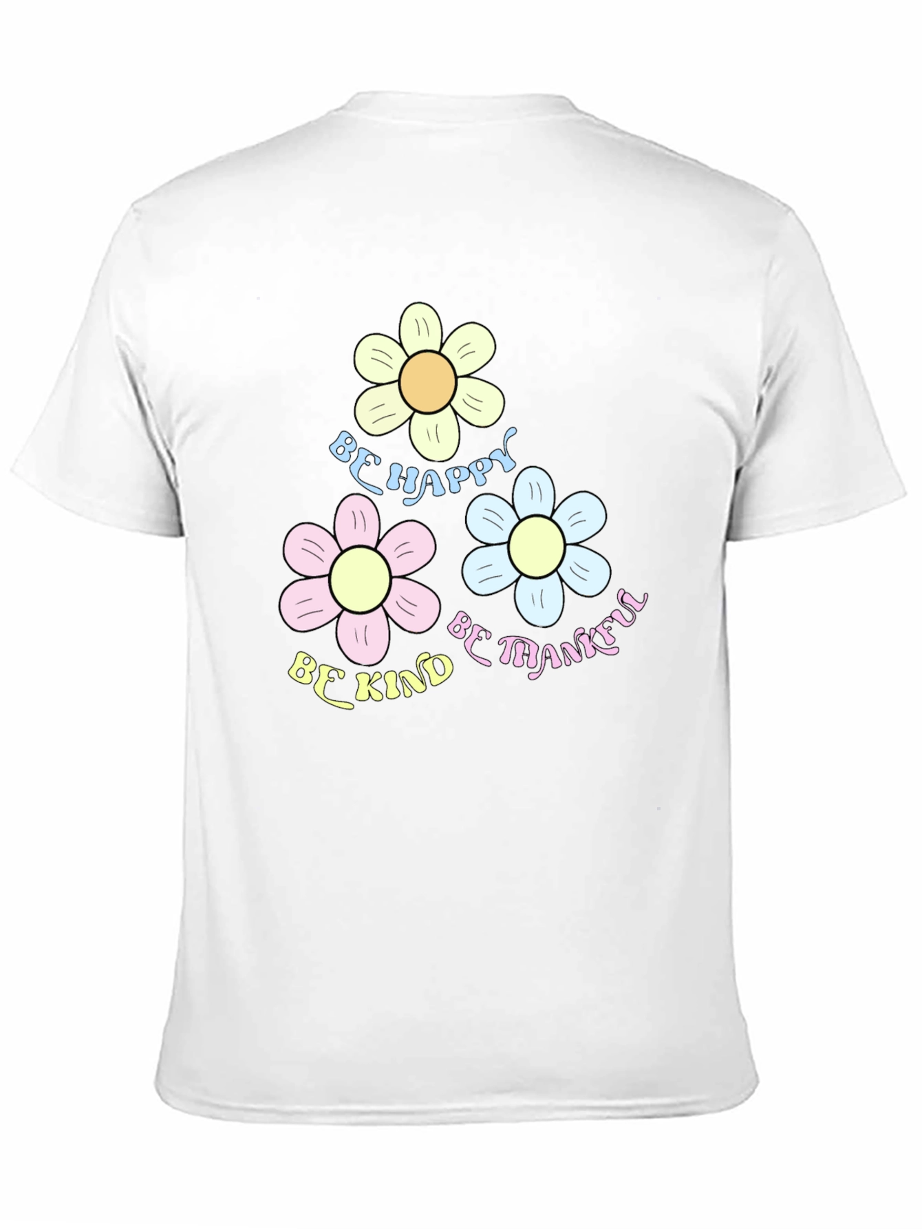 Be Happy Kind Thankful Flower Graphic Tee