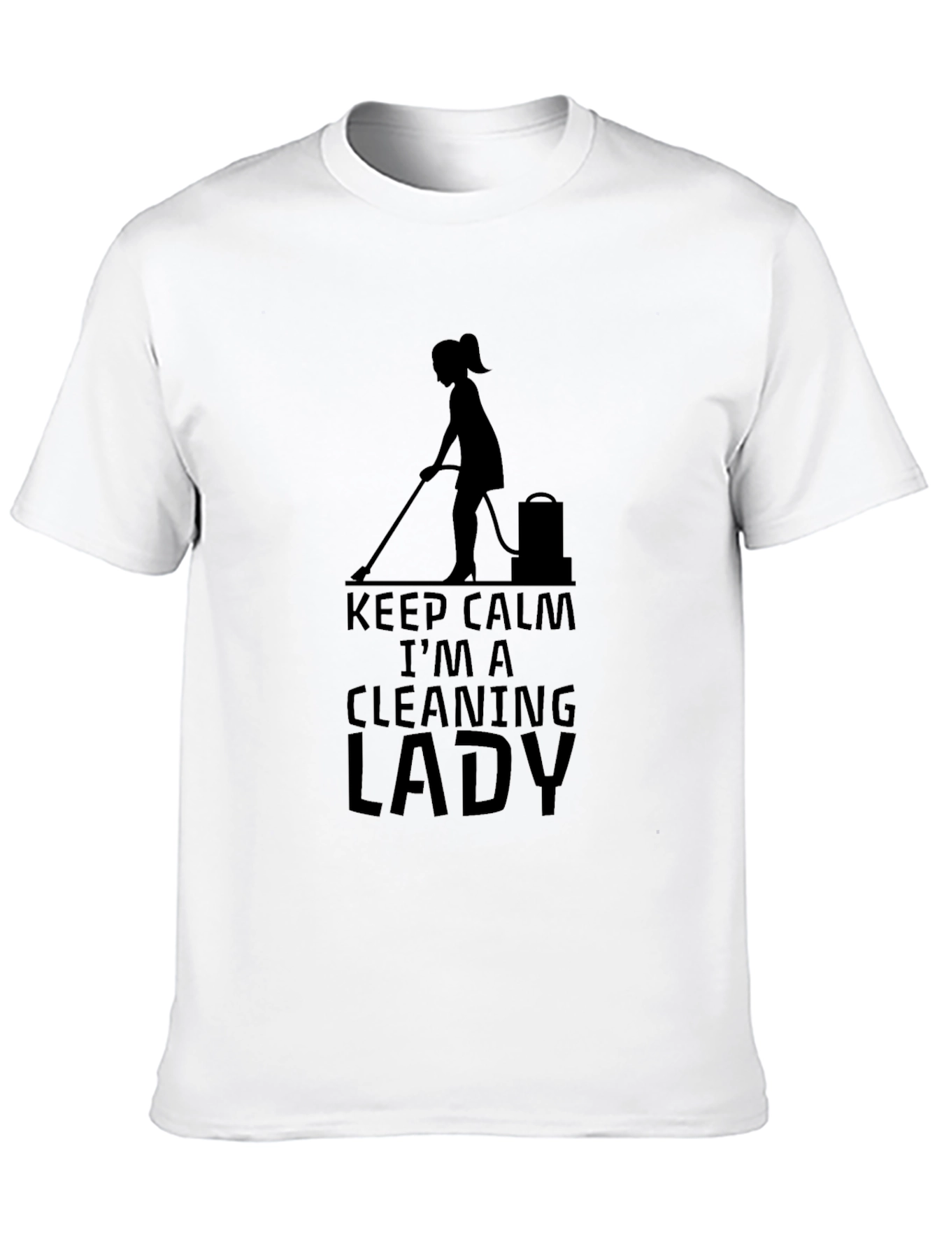 Keep Calm Cleaning Lady Black Graphic T-Shirt