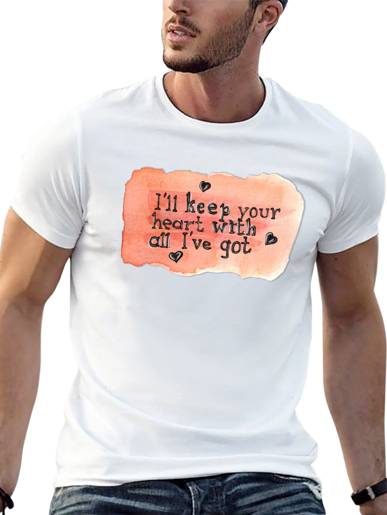 Heart With All Ive Got Black T-Shirt