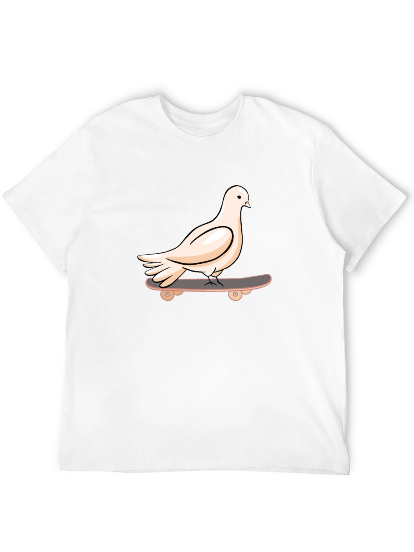 Pigeon Skateboarder Black T-Shirt