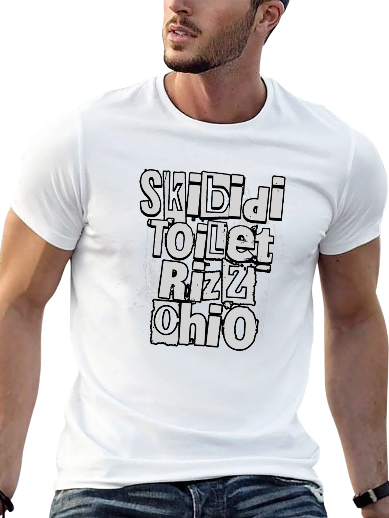 Skibidi Toilet Rizz Ohio Black T-Shirt