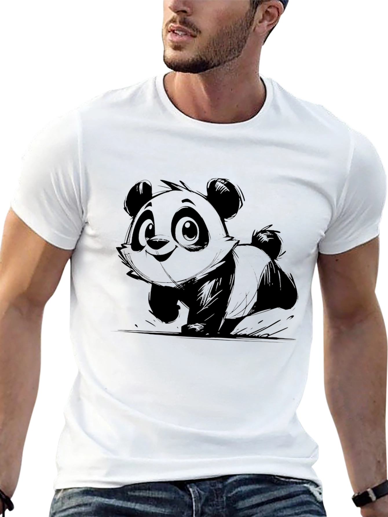 Panda Graphic Tee - Cute Cartoon Design