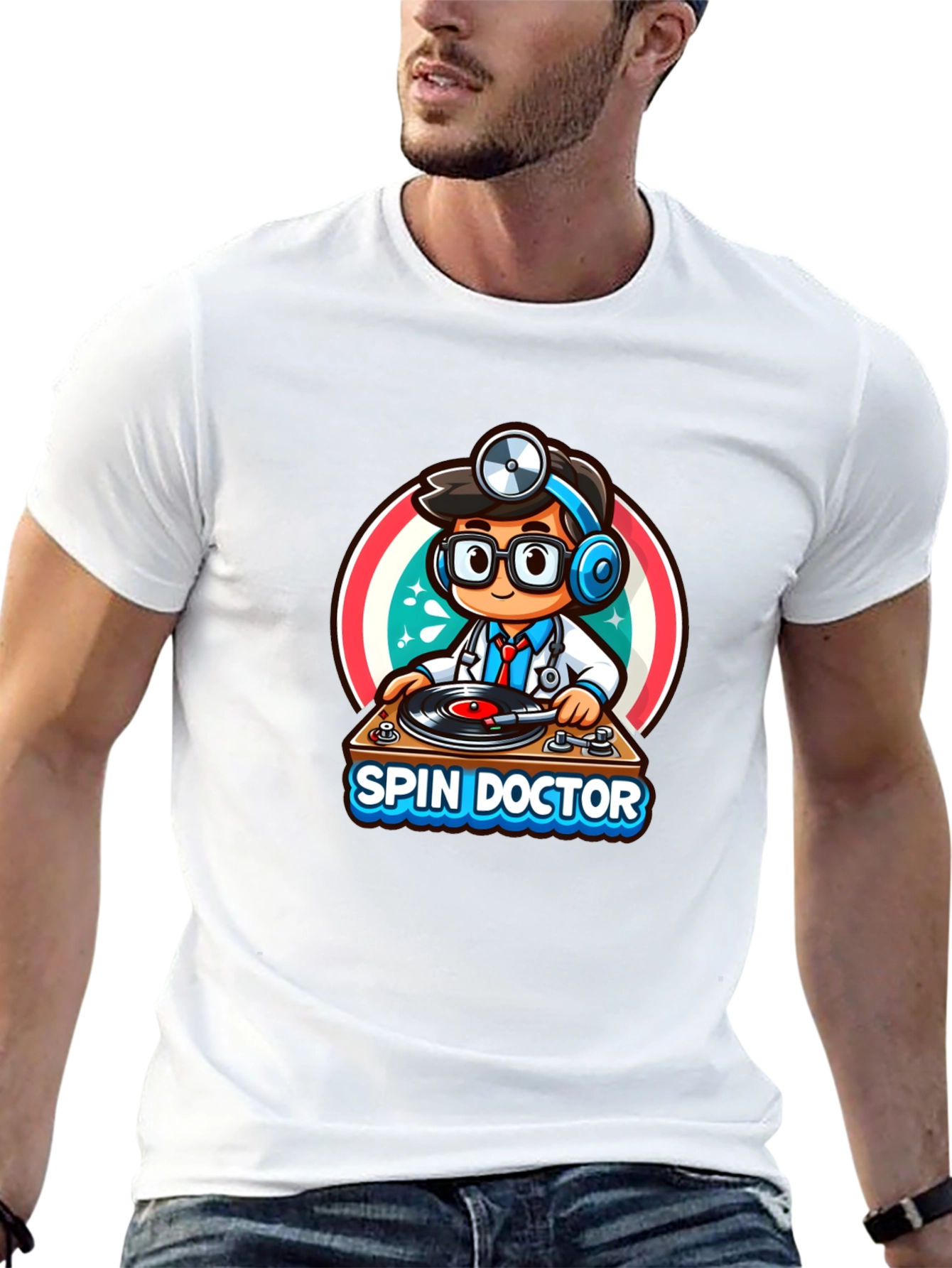 Spin Doctor T-Shirt - DJ Doctor Cartoon