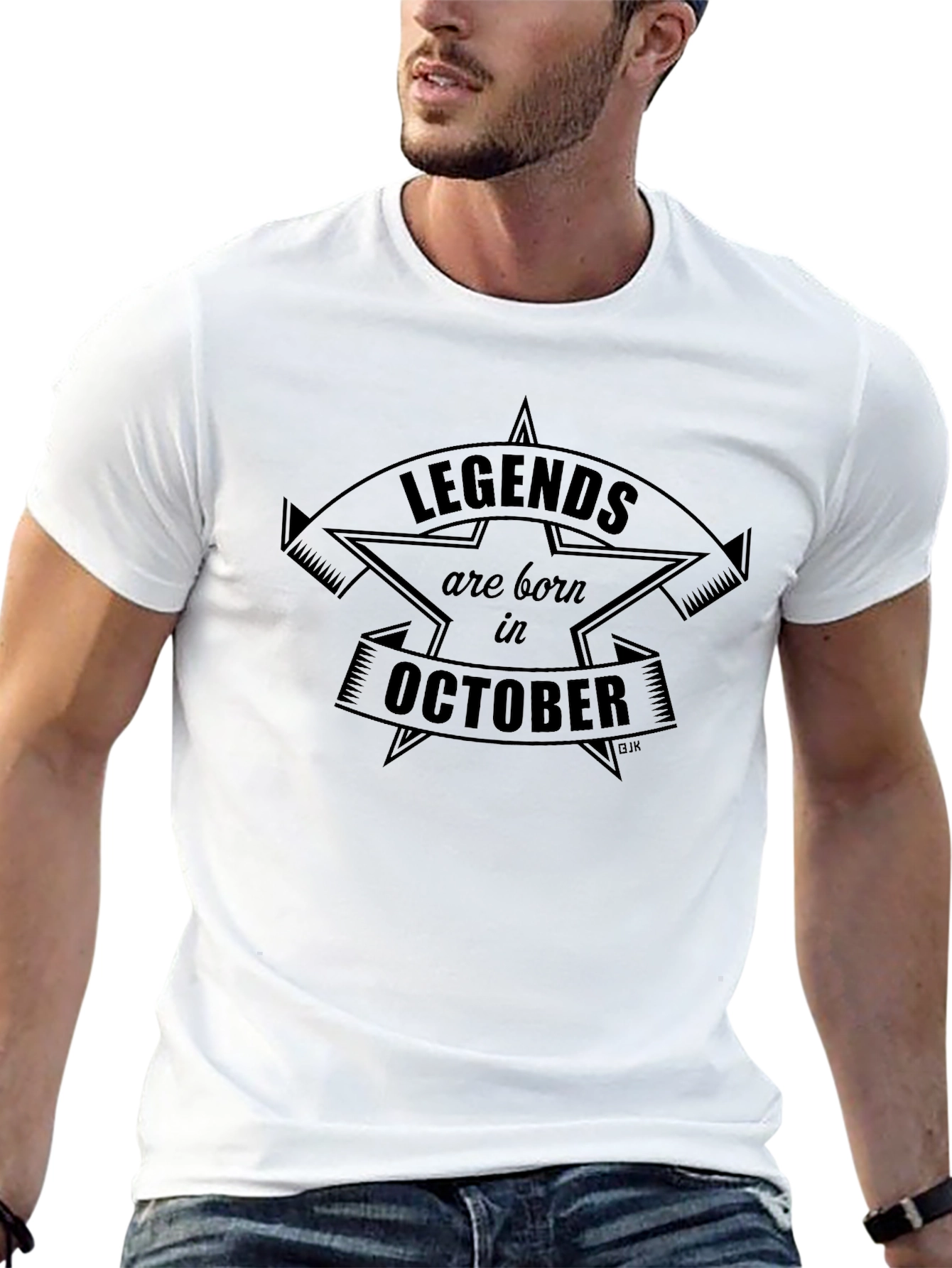 Legends Born in October Black T-Shirt