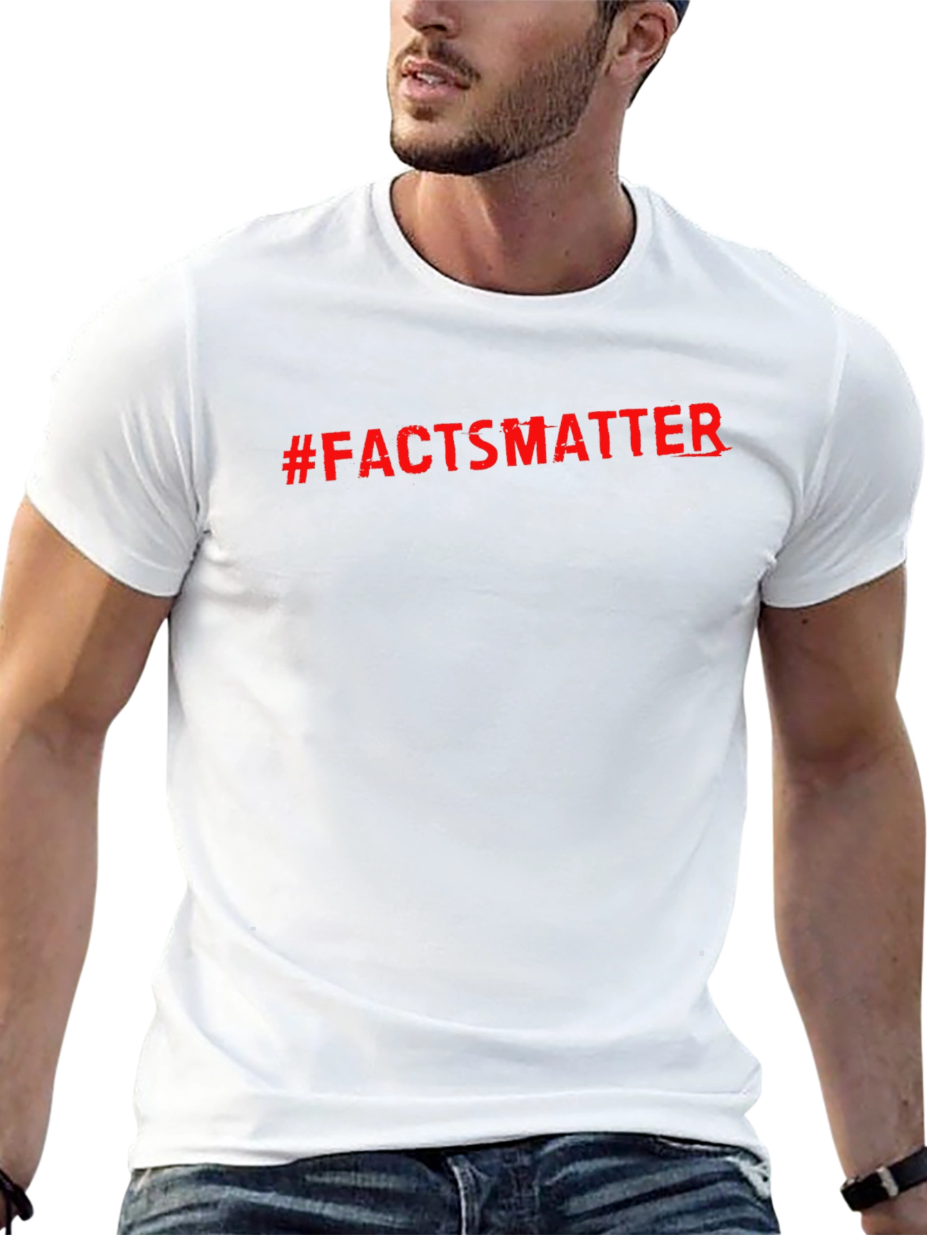 Facts Matter T-Shirt - Red Text on Black