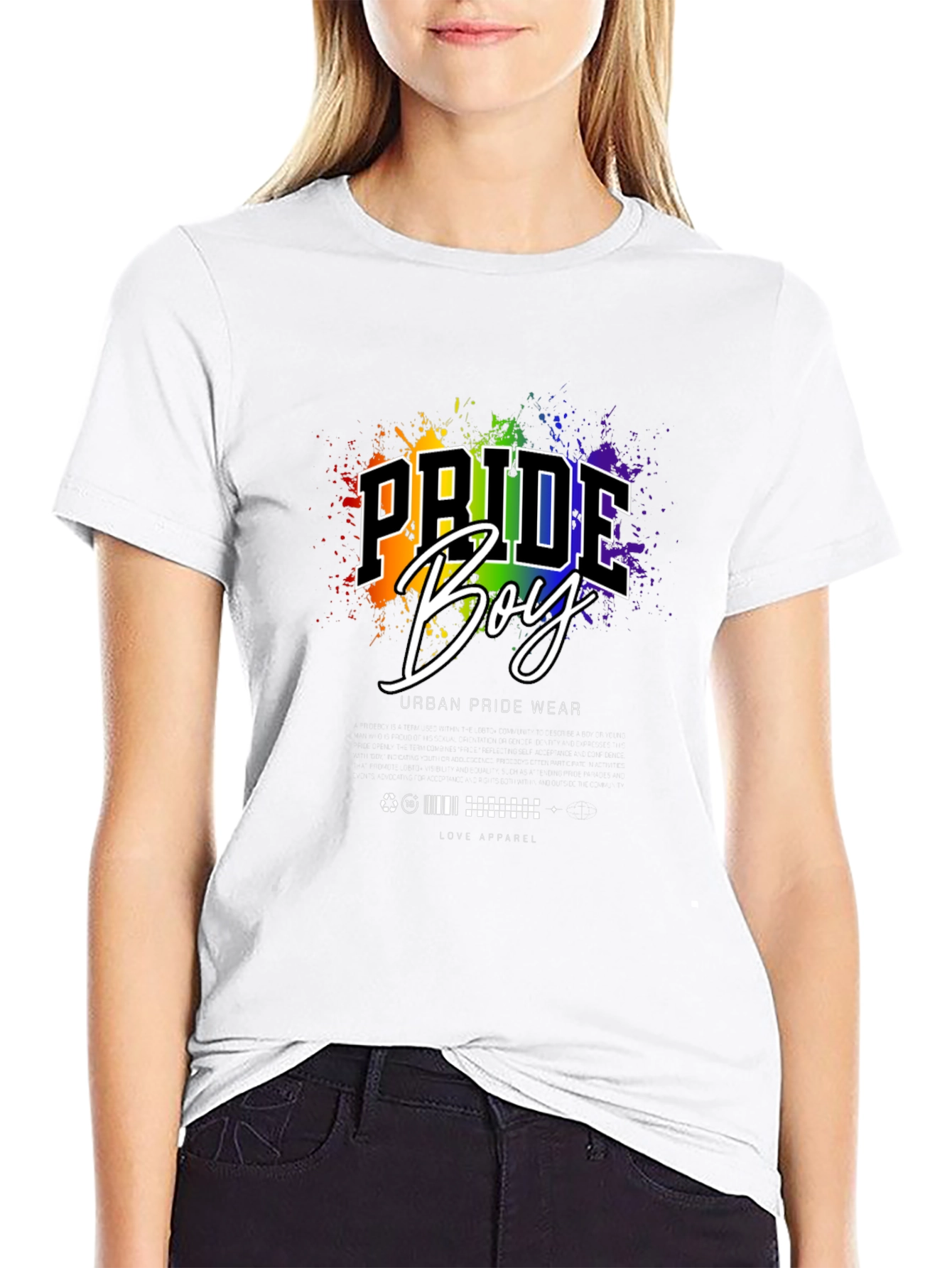 Pride Boy Graphic Print Black T-Shirt