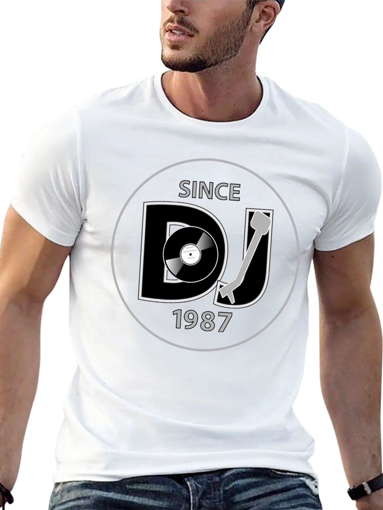 DJ Since 1987 Black T-Shirt Music Lover Gift