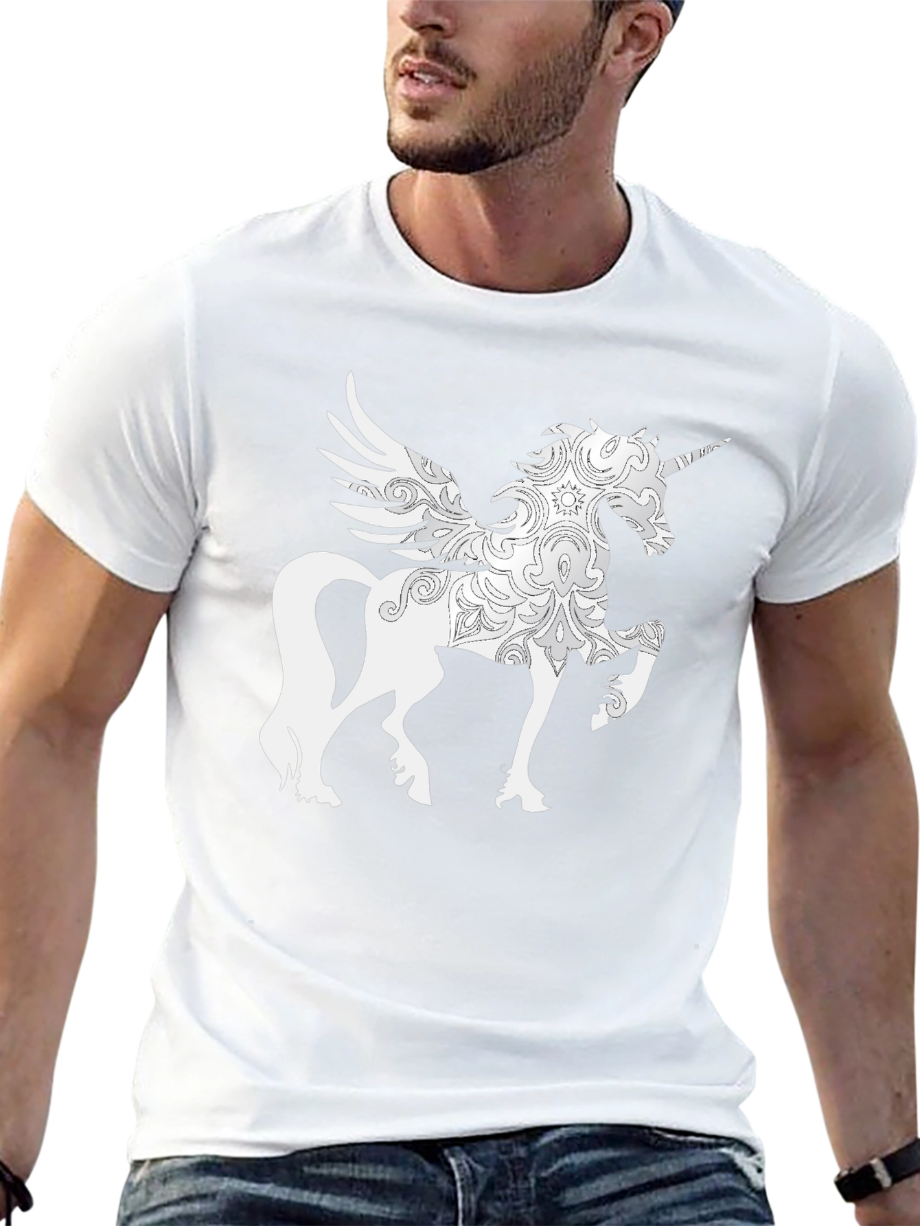Unicorn Pegasus Graphic Tee - Black