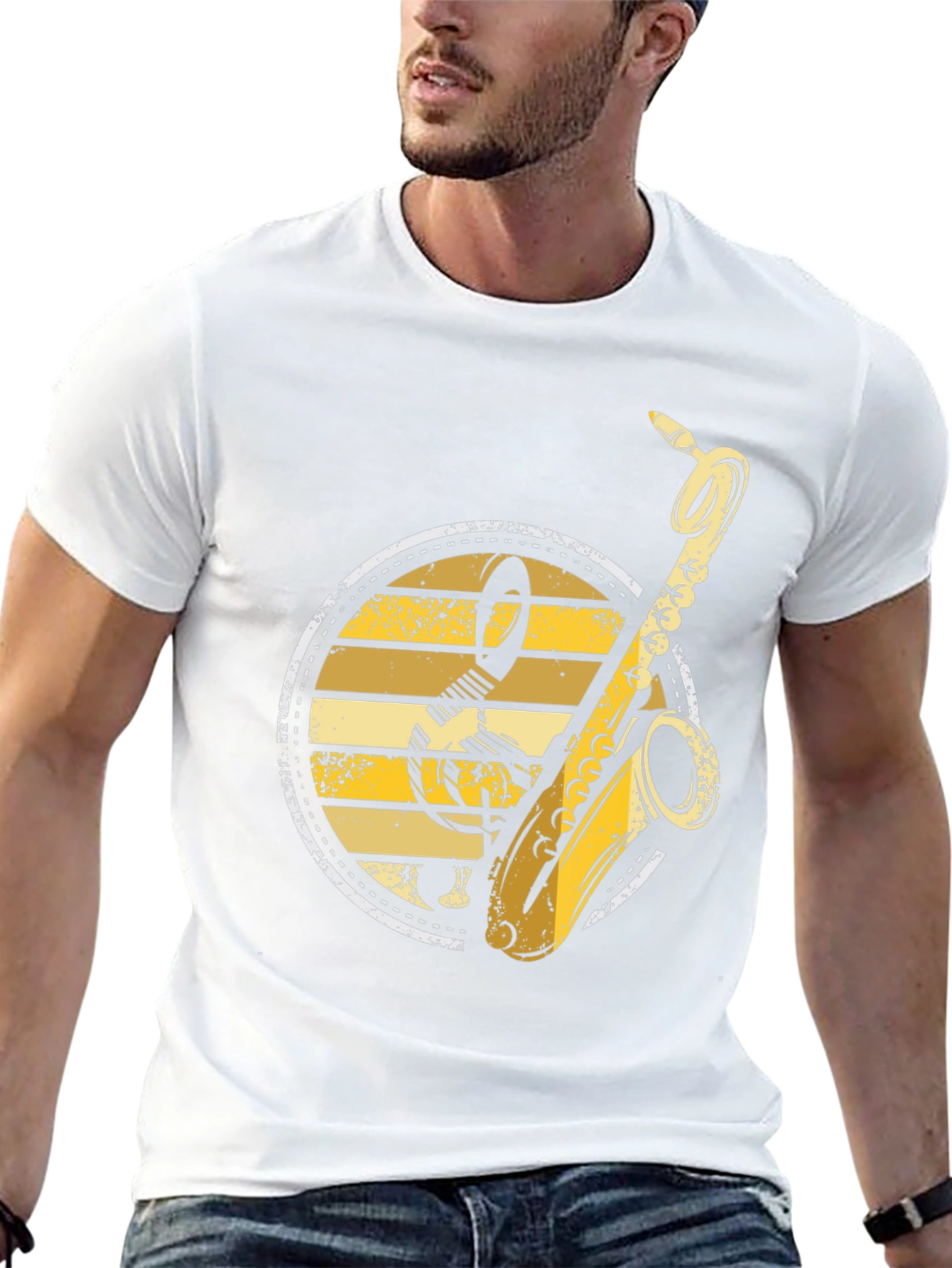 Saxophone Music T-Shirt - Retro Band Tee