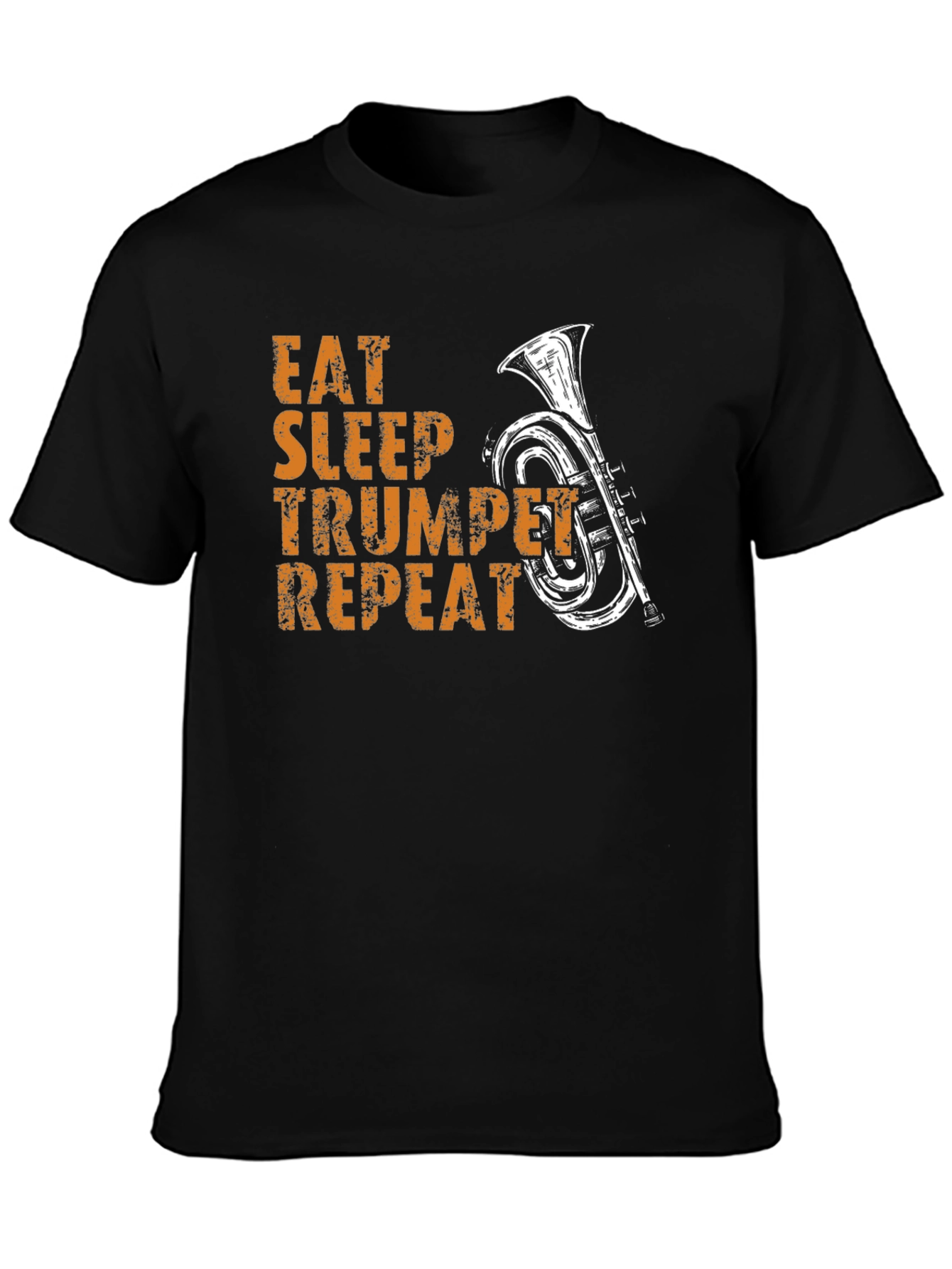 Eat Sleep Trumpet Repeat Black T-Shirt