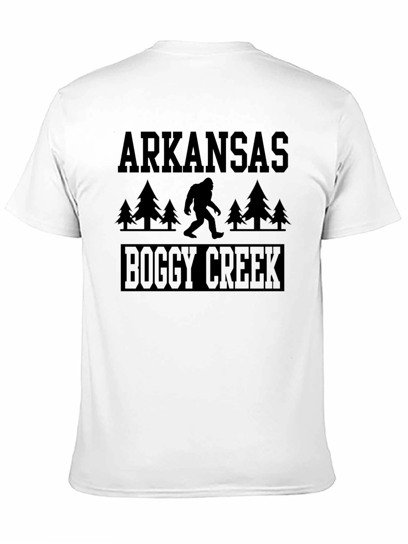 Arkansas Boggy Creek Bigfoot Graphic Tee - Black