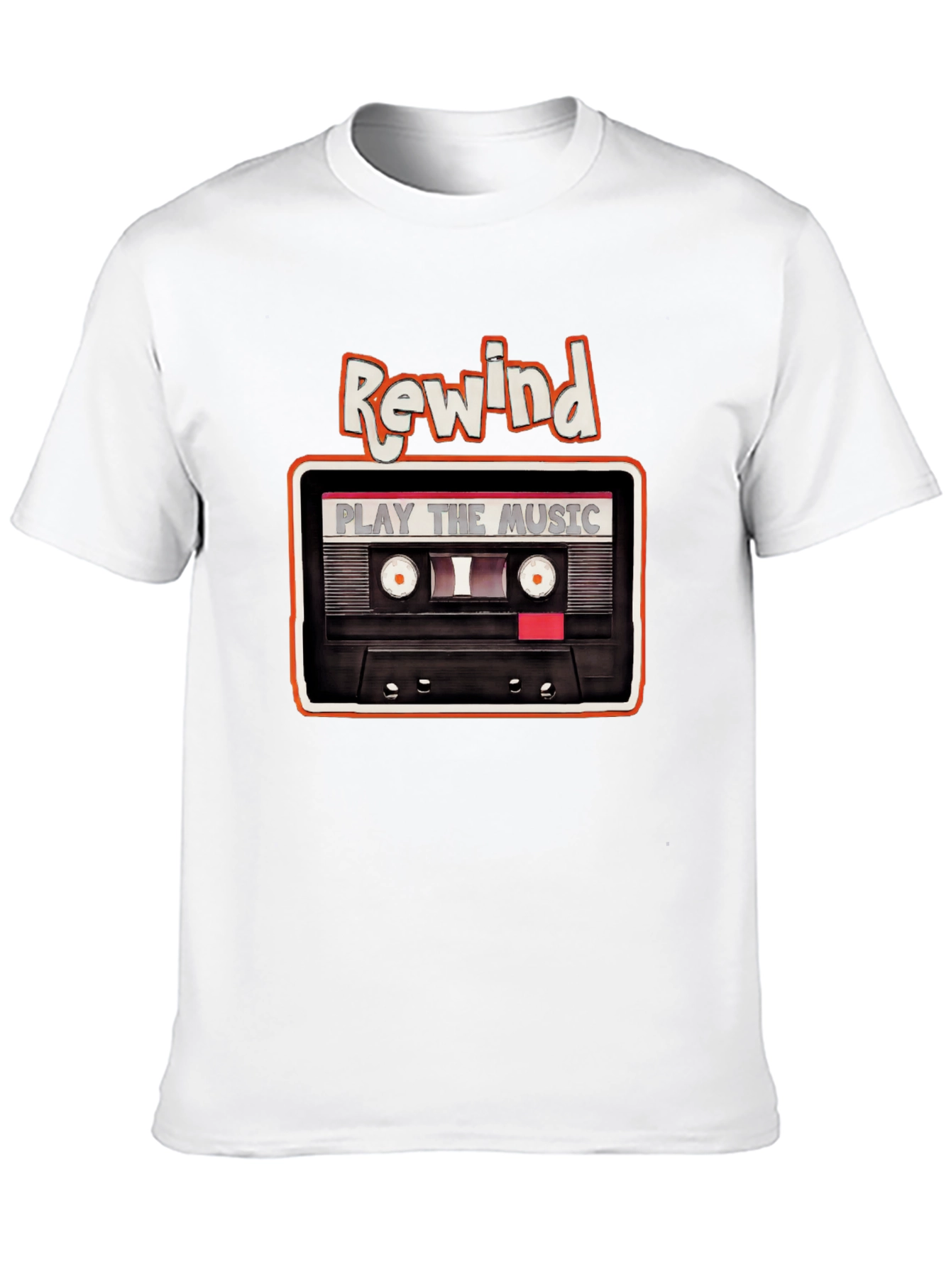 Rewind Cassette Tape Music Lover Graphic Tee