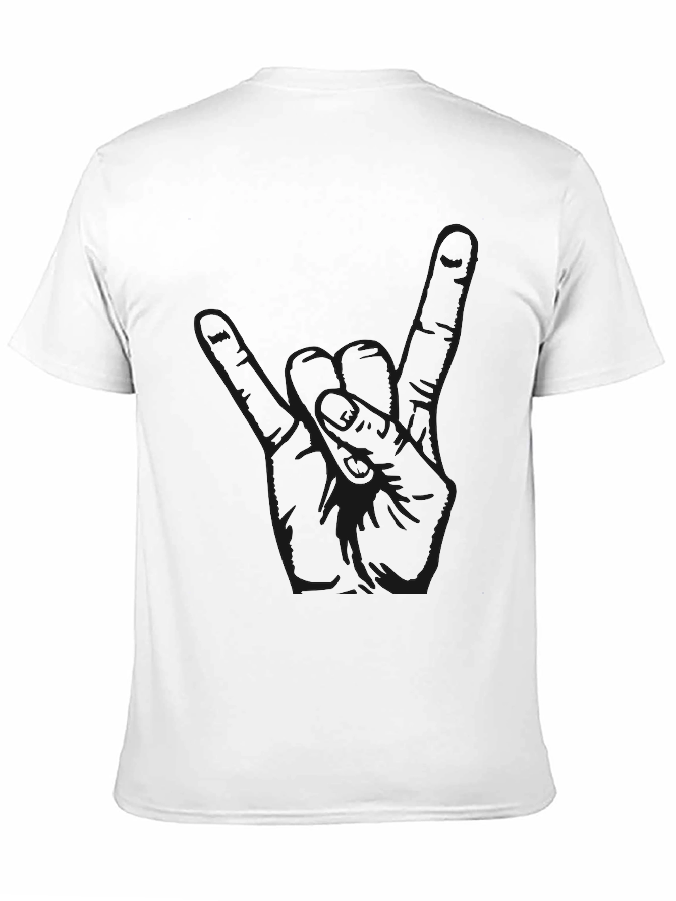 Black Graphic Tee - Rock On Hand Sign