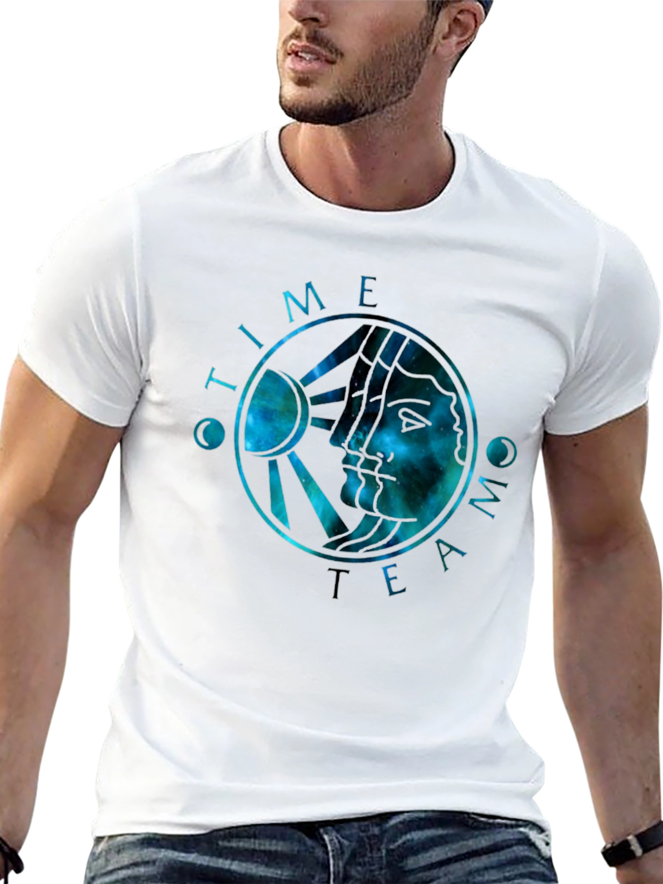 Time Team Galaxy Graphic Black T-Shirt