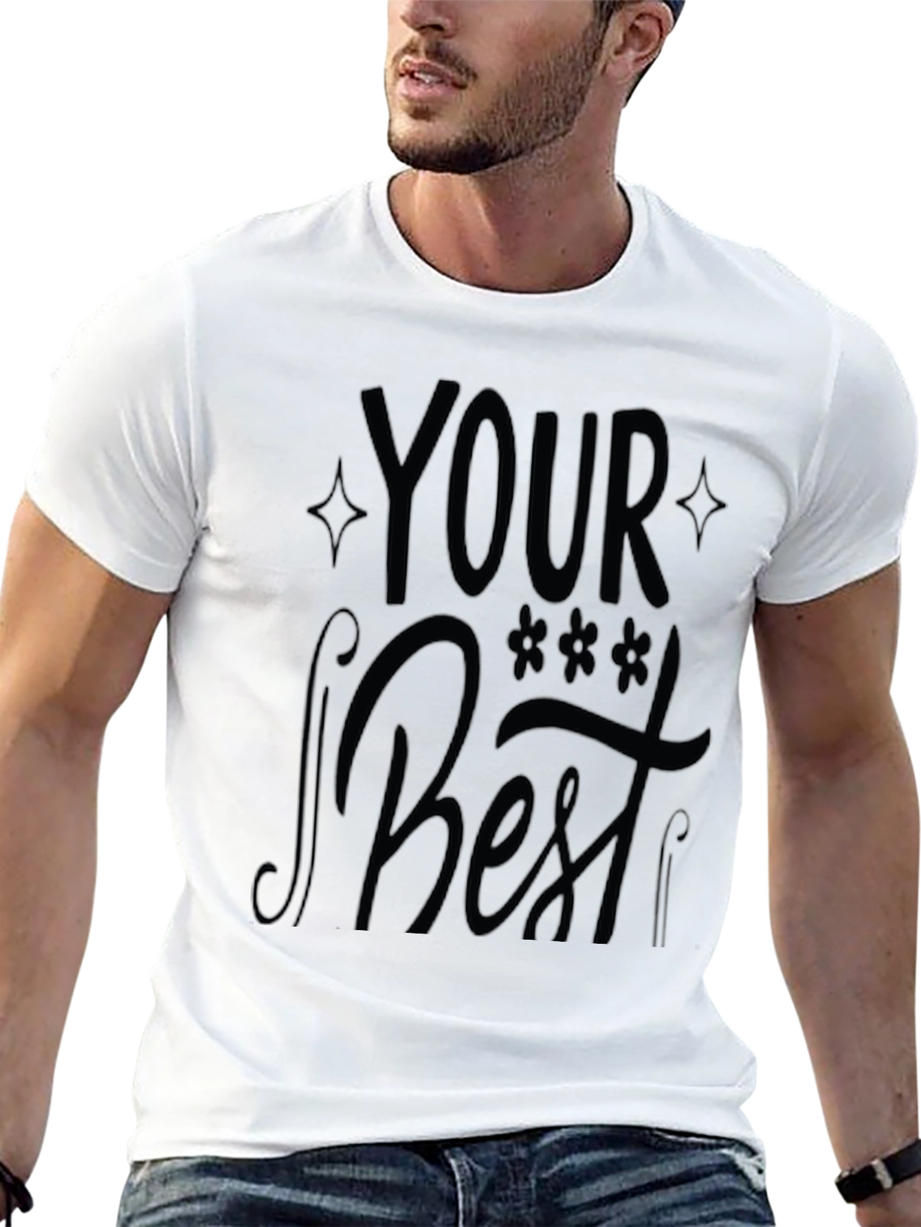 Your Best Black Graphic Print T-Shirt