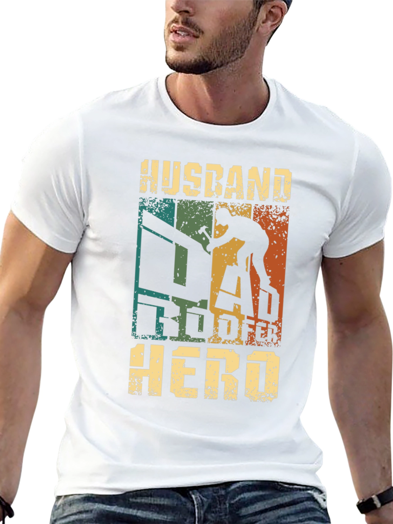 Husband Roofer Hero T-Shirt Gift for Roofing Dad