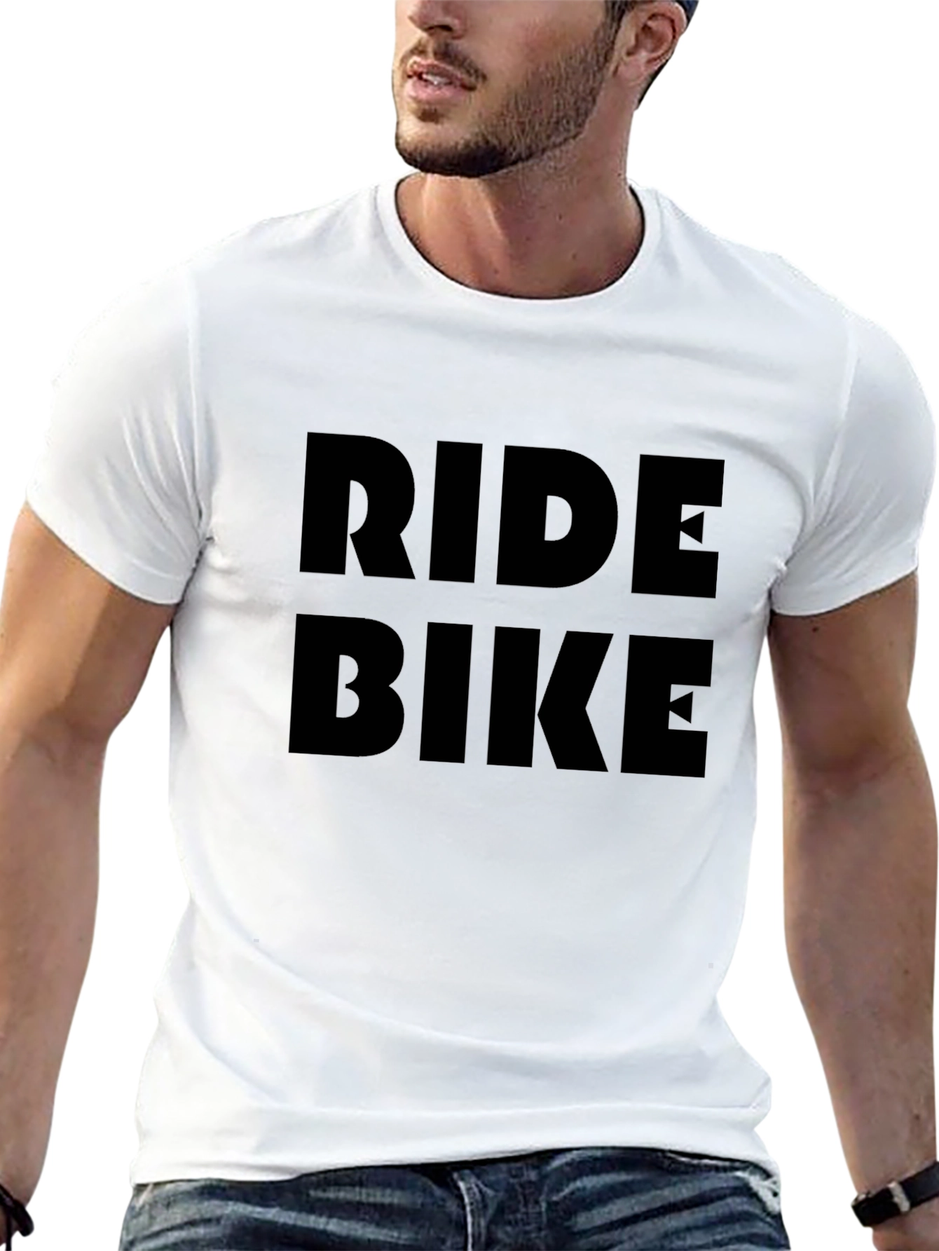 Ride Bike Graphic Tee - Stylish Black Cotton T-Shirt