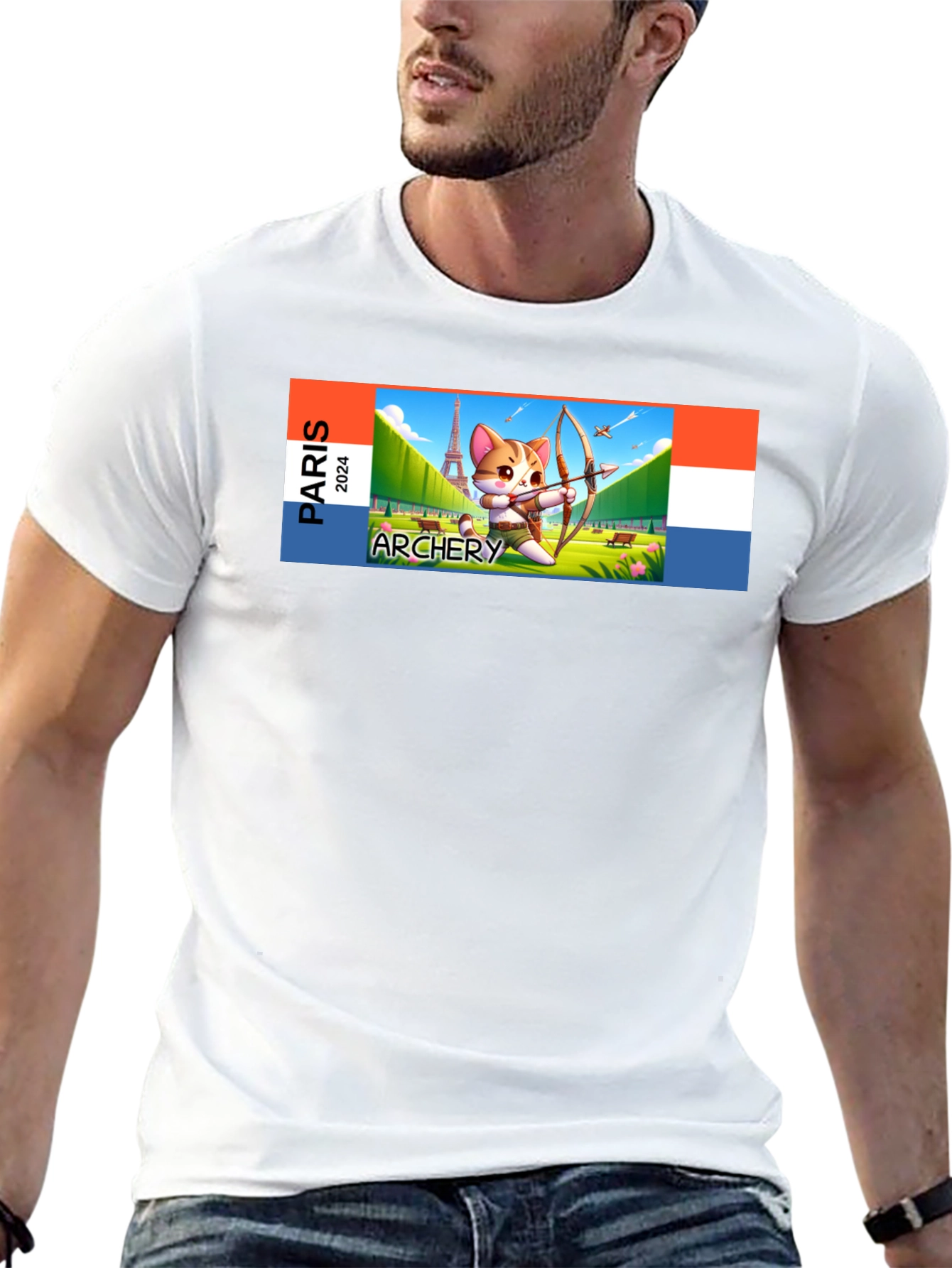 Paris 2024 Archery Cat T-Shirt