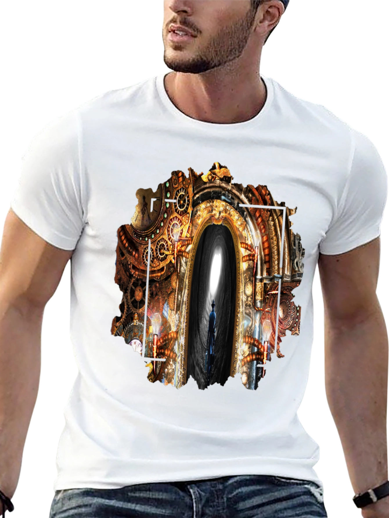 Steampunk Portal Graphic Tee - Unique Design