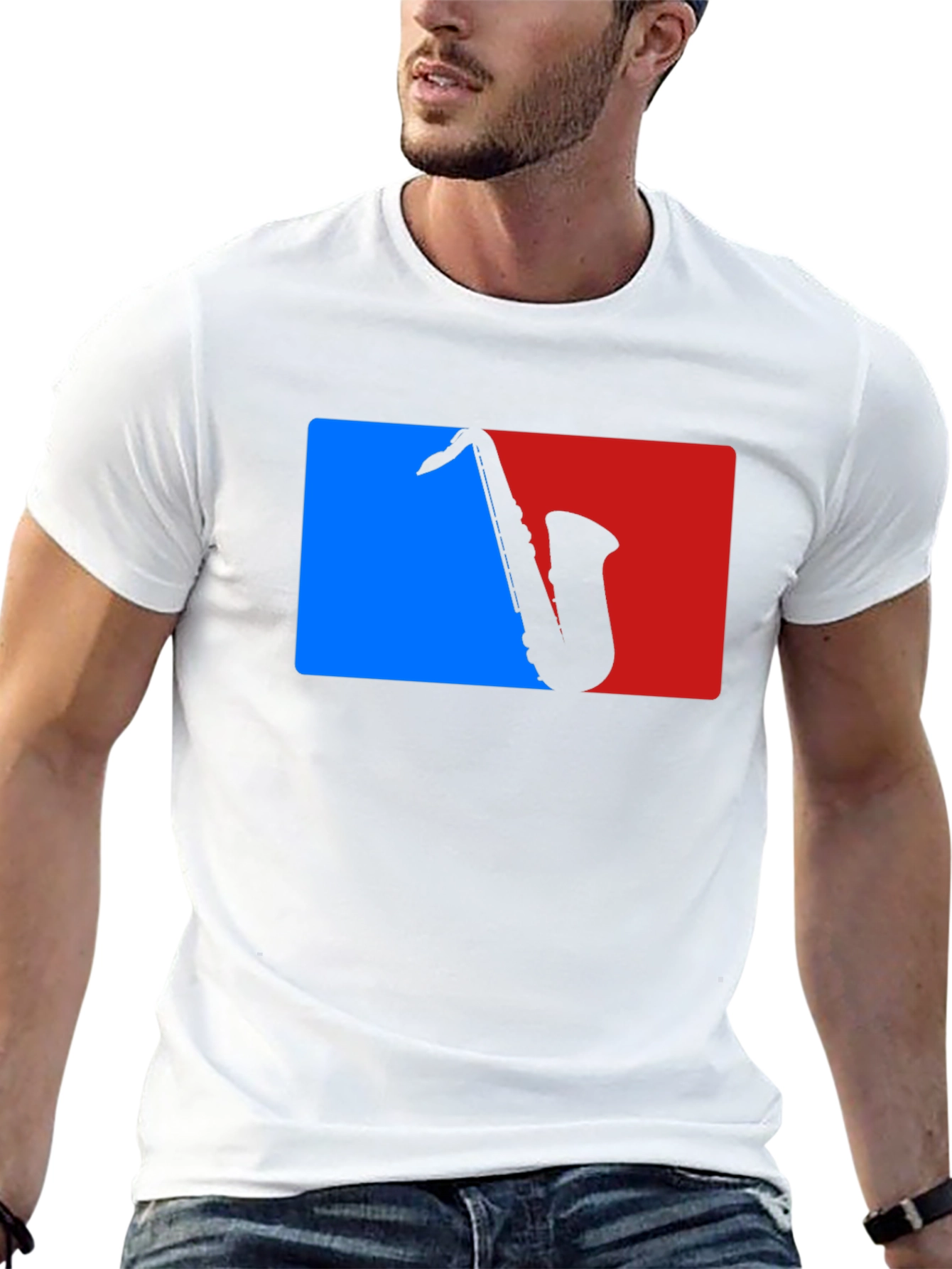Saxophone Silhouette Graphic Tee - Music Lovers T-Shirt