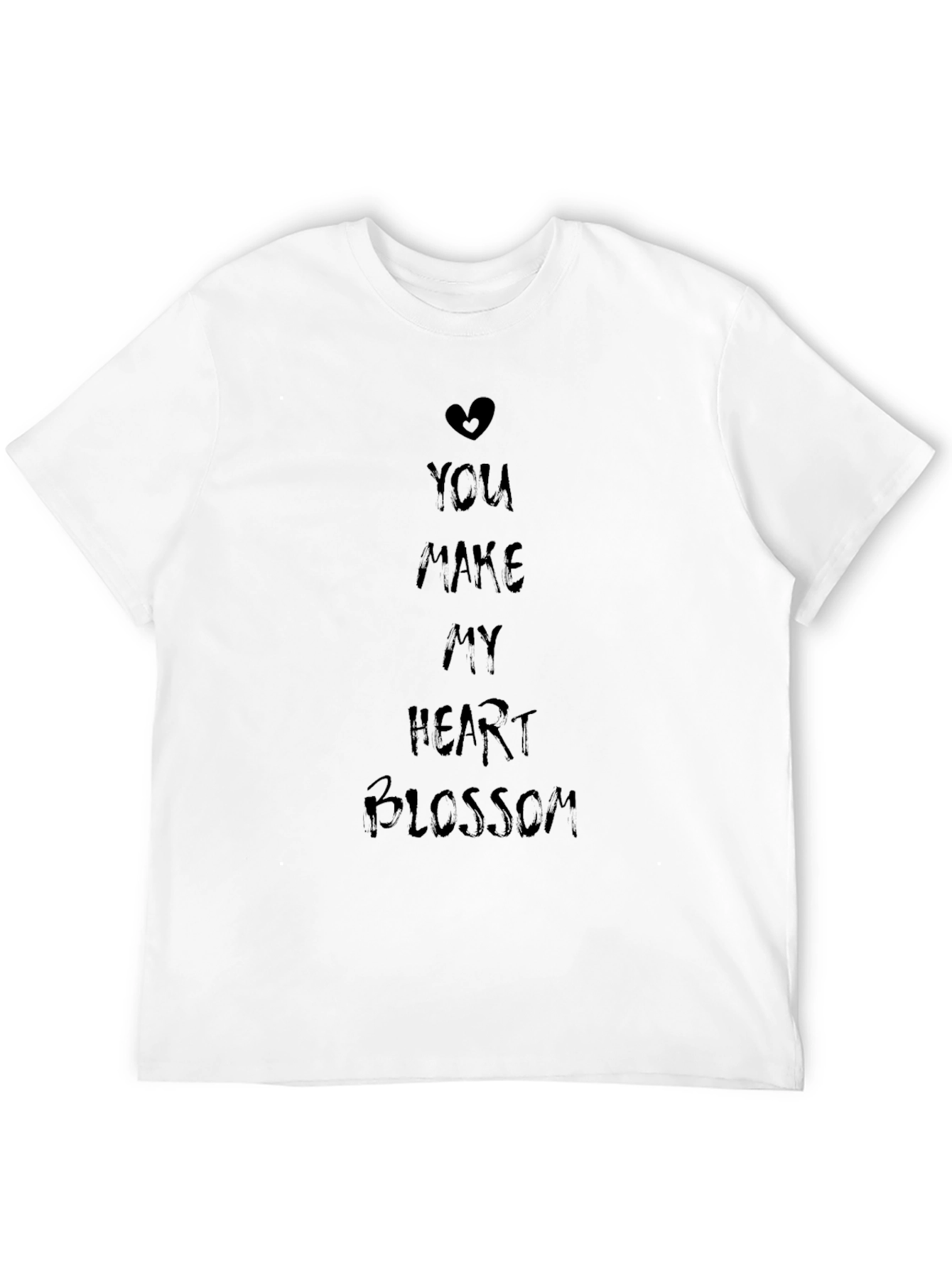 You Make My Heart Blossom Black Tee