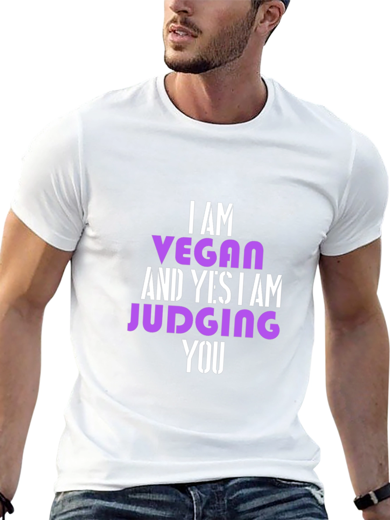 Vegan Statement T-Shirt - Judge Free... Almost