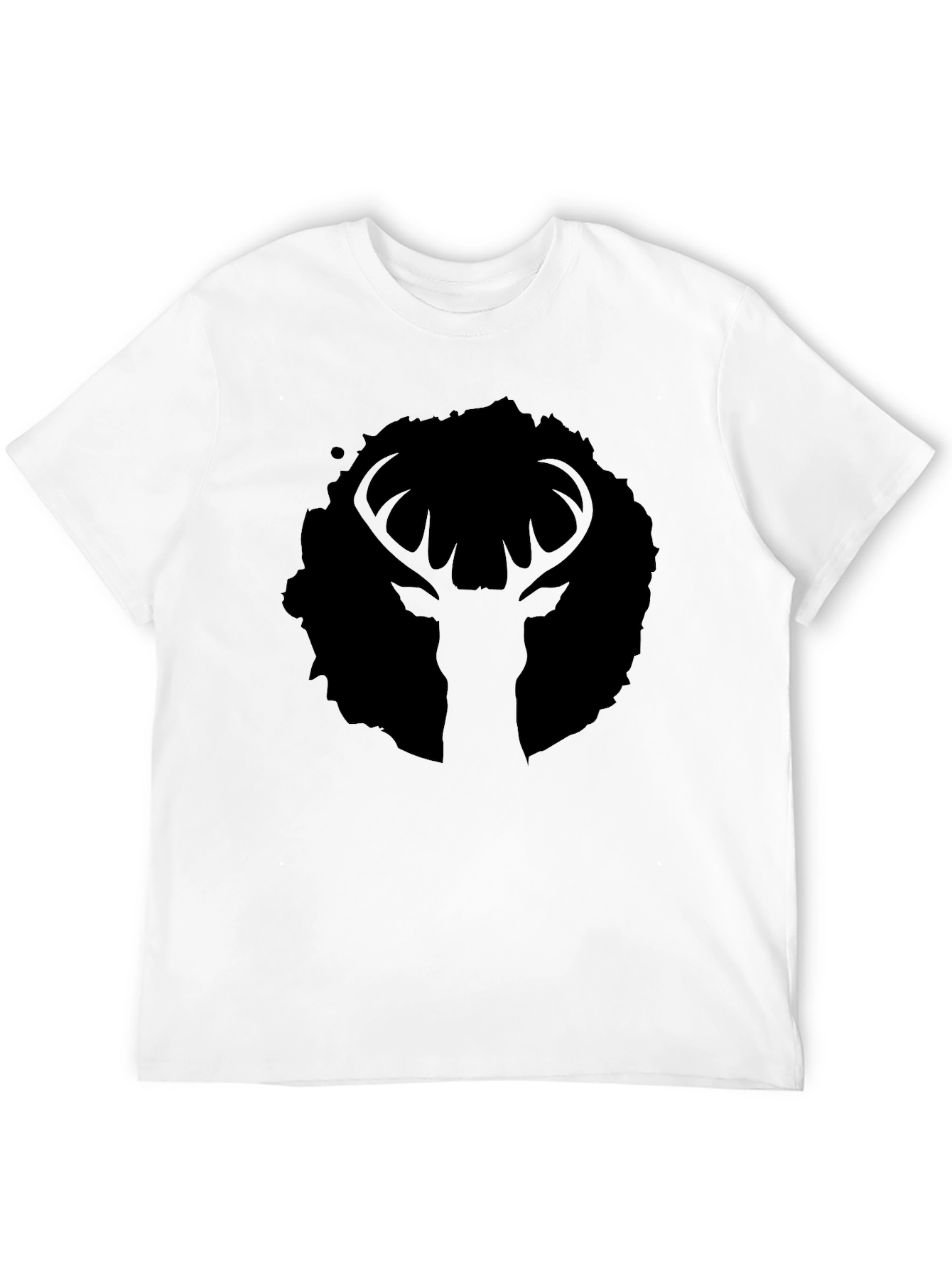 Mens Black Deer Graphic Tee - Stylish Casual Wear