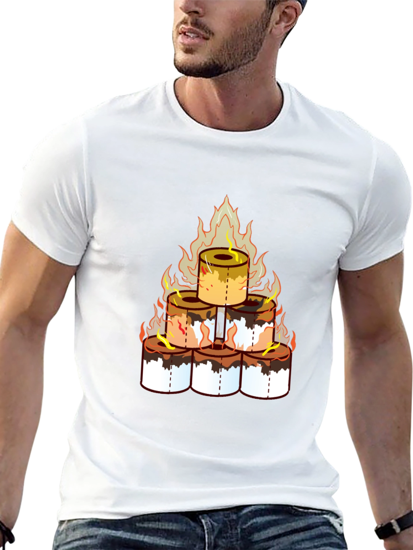 Toilet Paper Pyramid T-Shirt - Novelty Graphic Tee