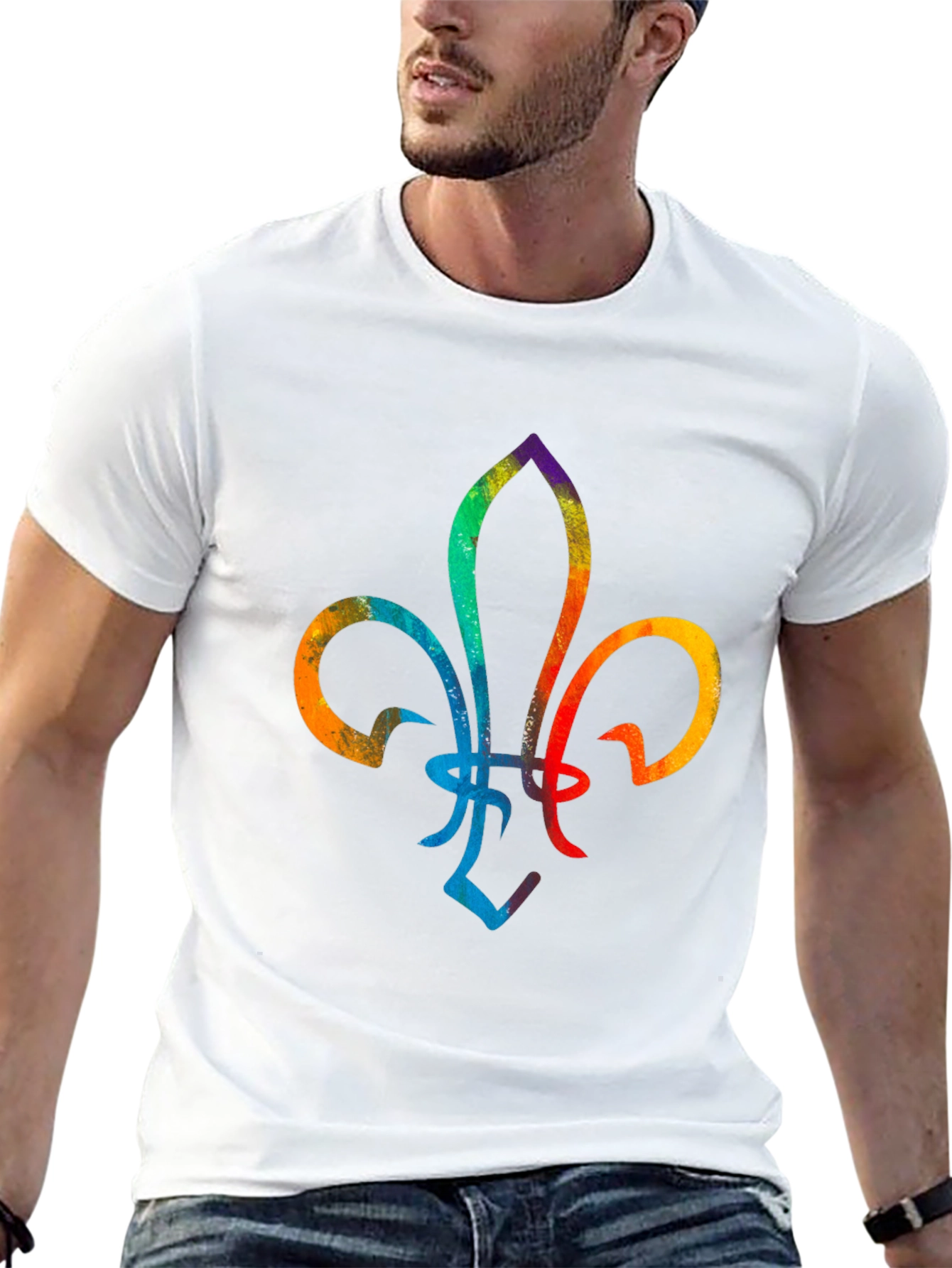 Colorful Fleur-de-lis Graphic Tee