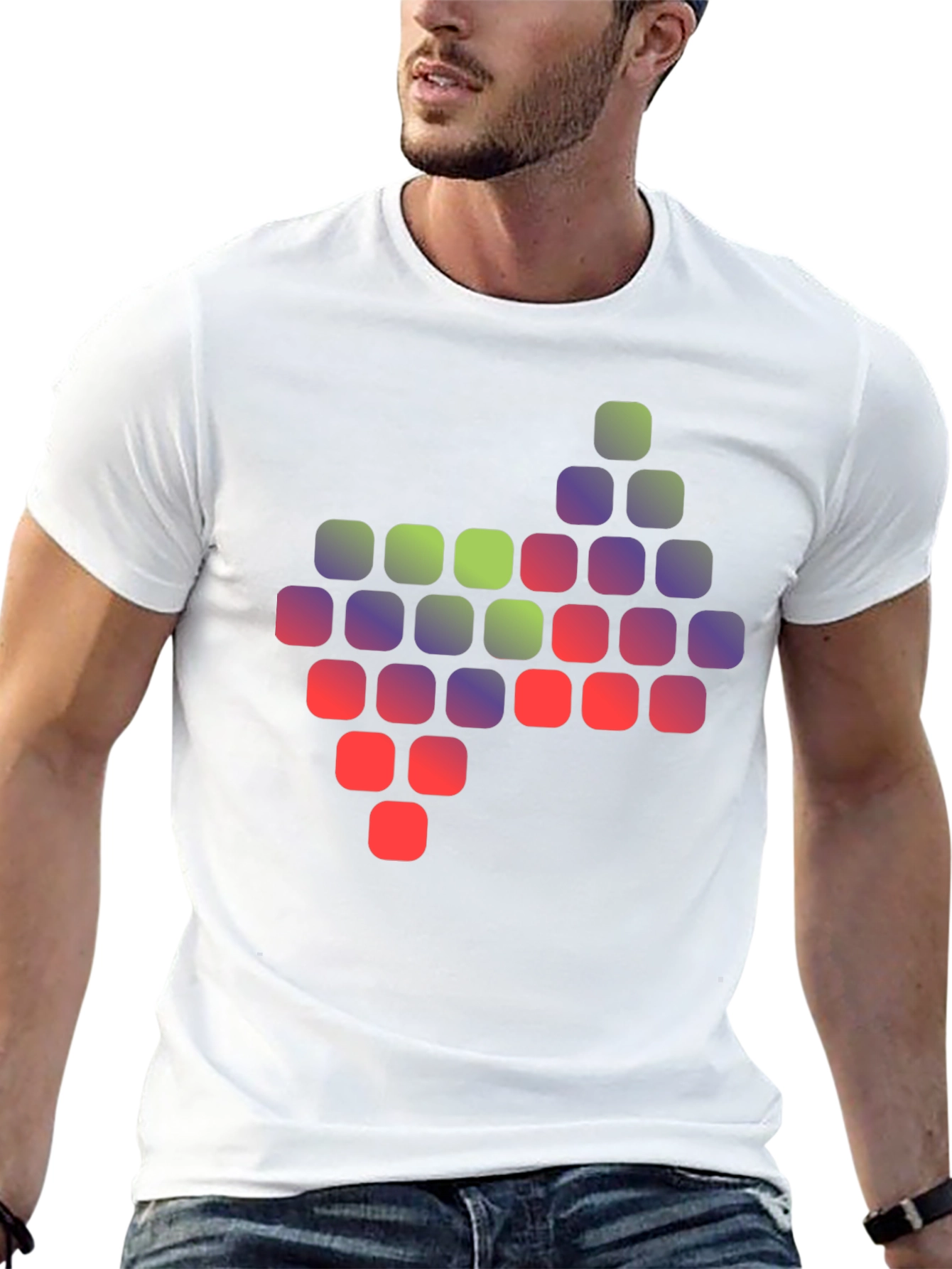 Pixelated Gradient Graphic T-Shirt