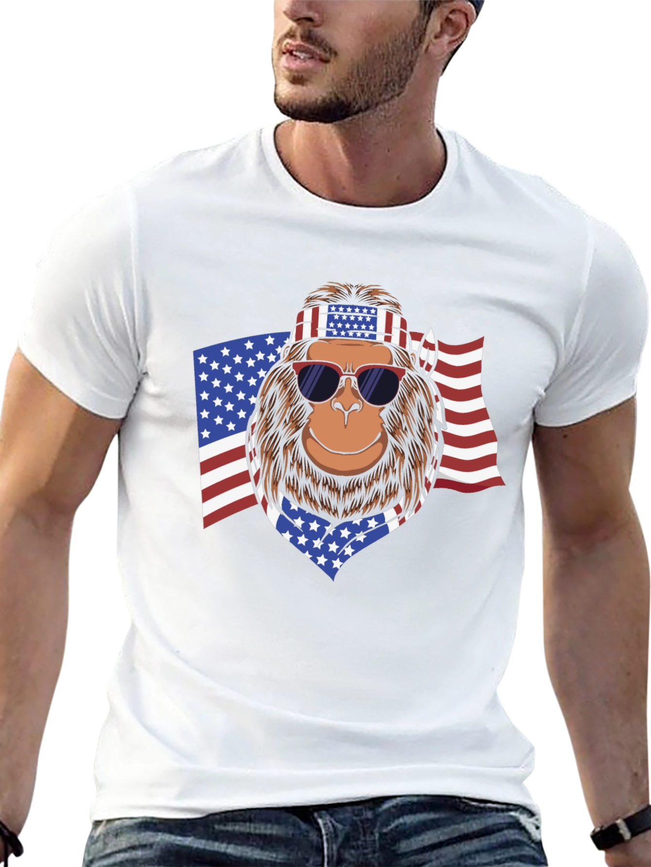 American Bigfoot Patriotic T-Shirt