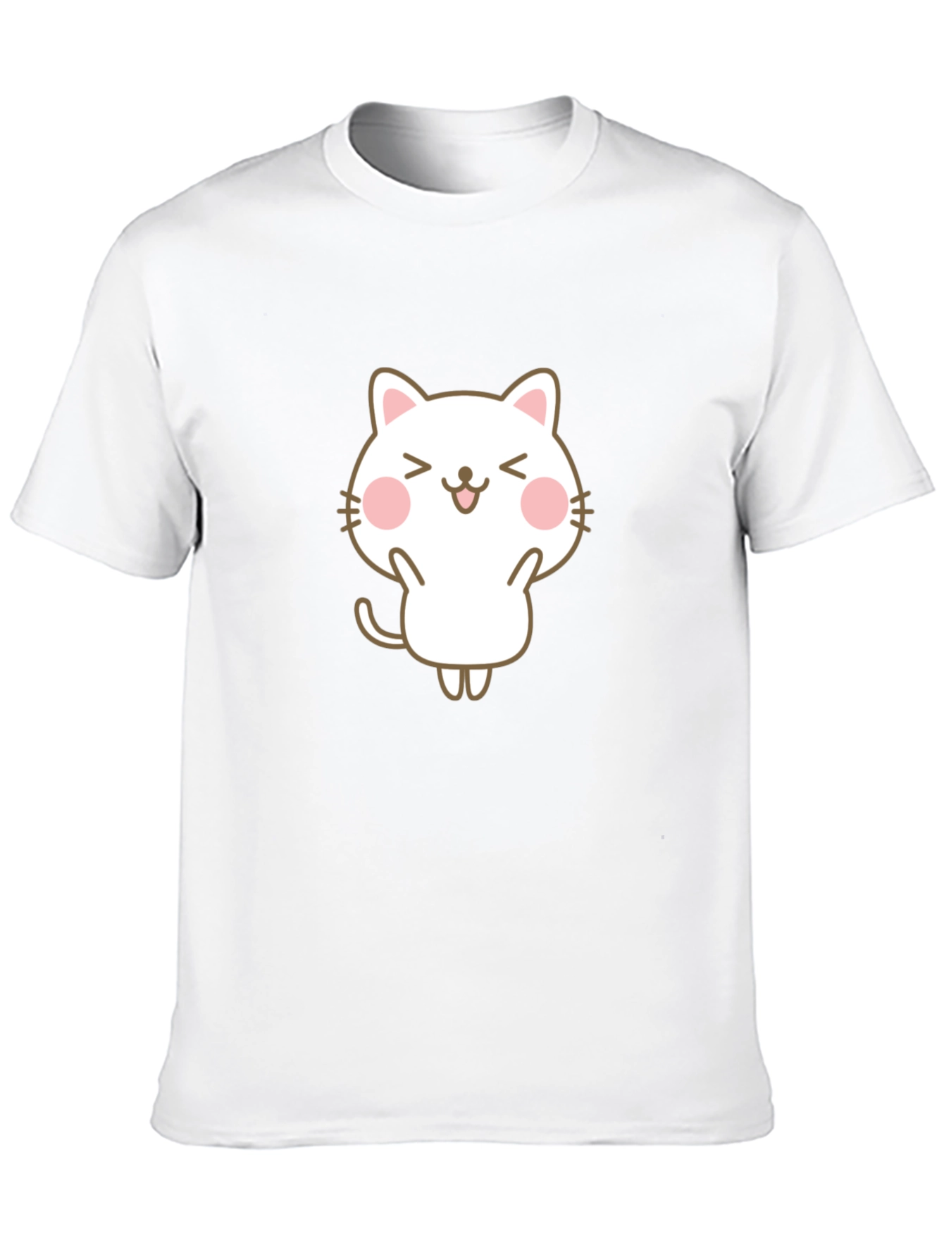 Cute Cat Graphic Black T-Shirt