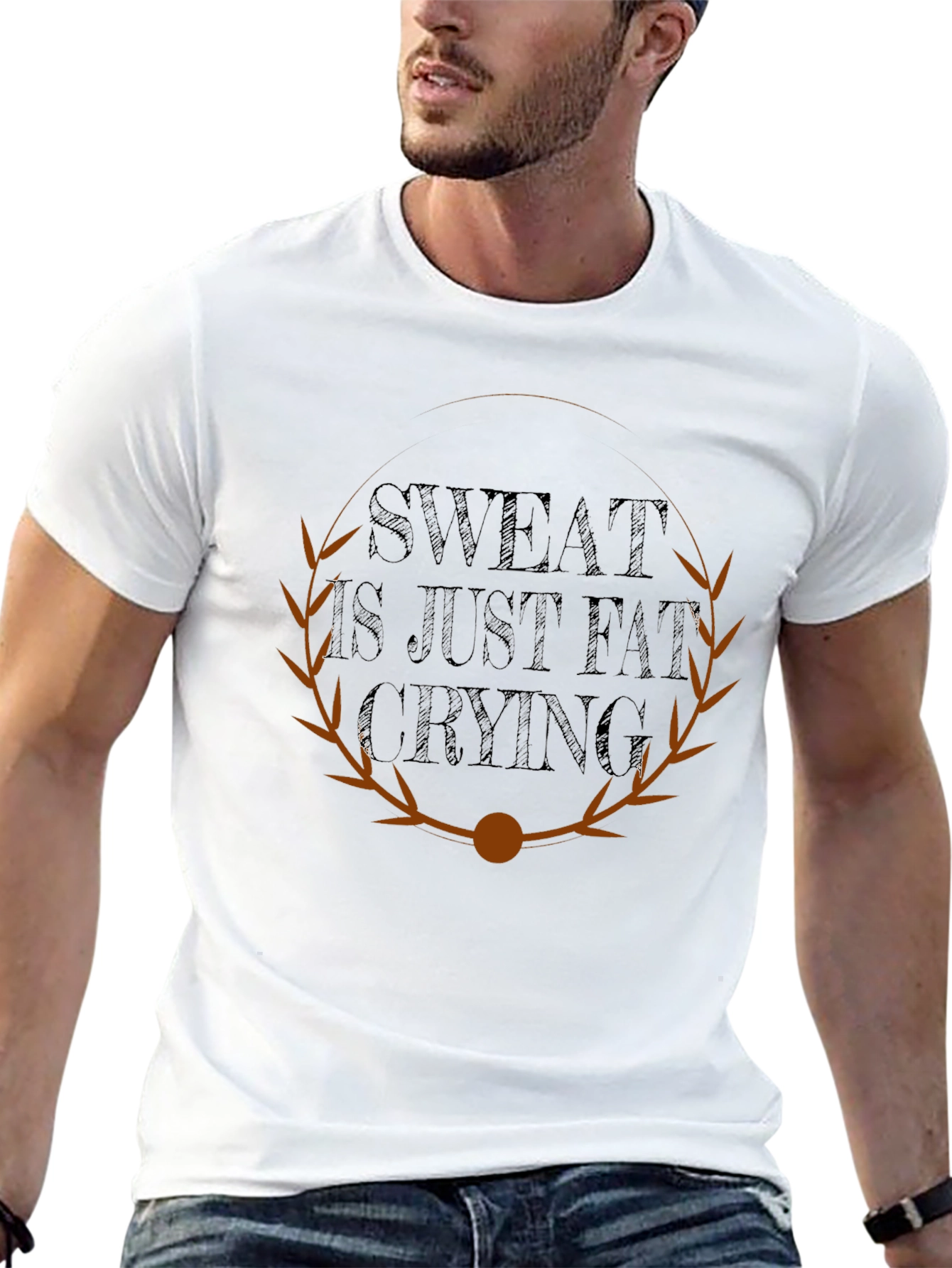 Sweat Is Just Fat Crying Graphic T-Shirt