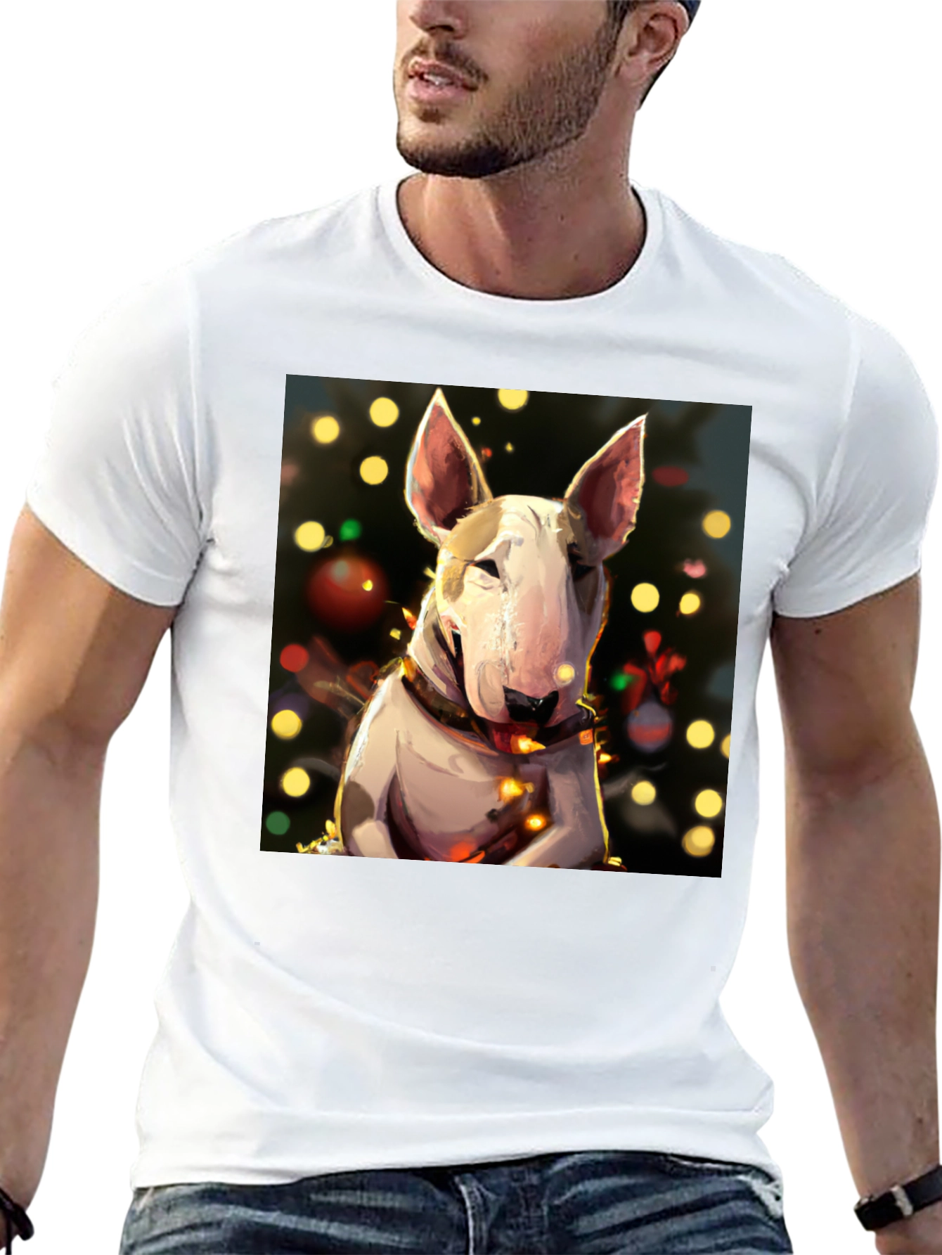 Festive Bull Terrier Christmas T-Shirt