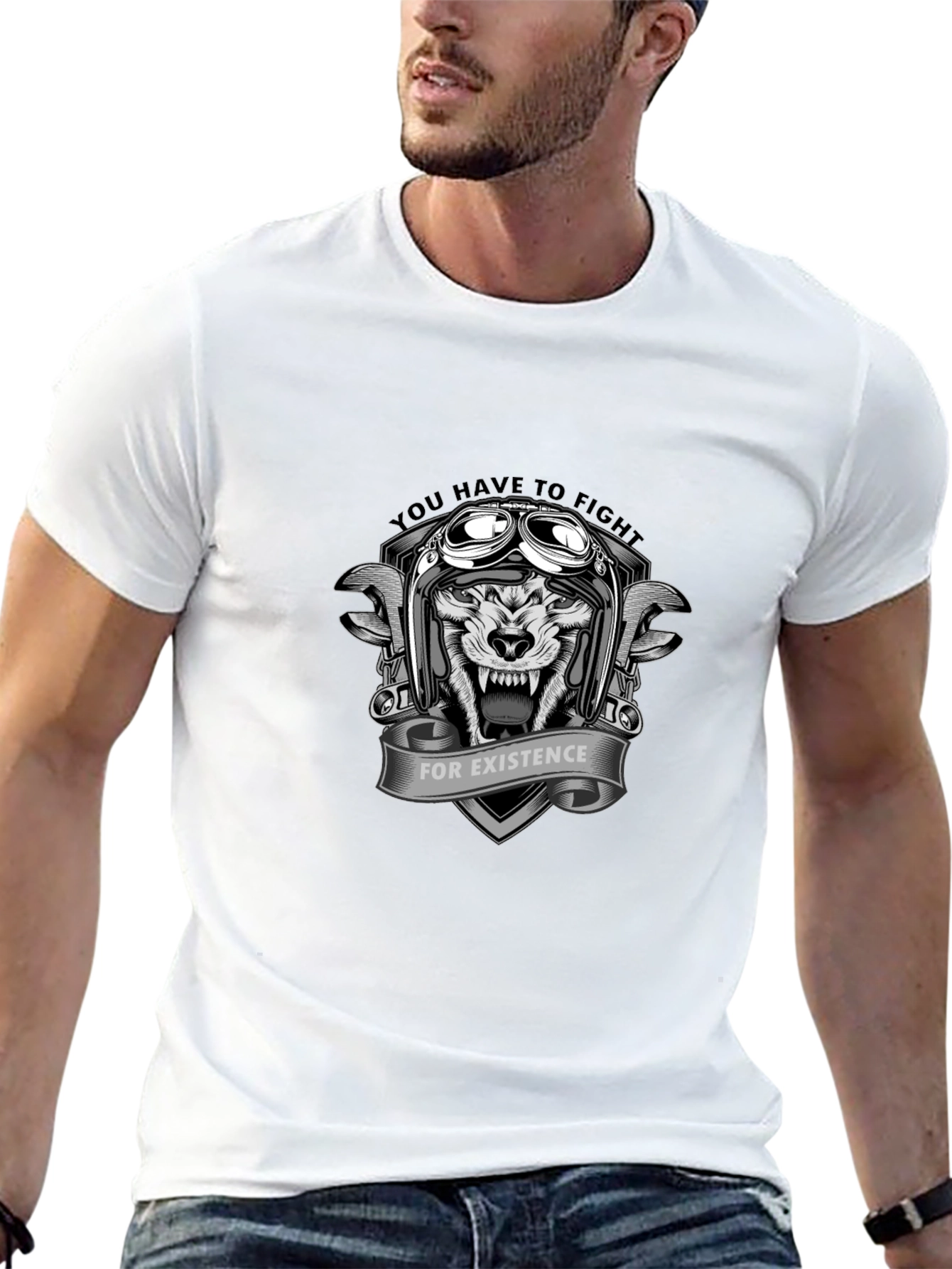 Wolf Biker T-Shirt - Fight For Existence
