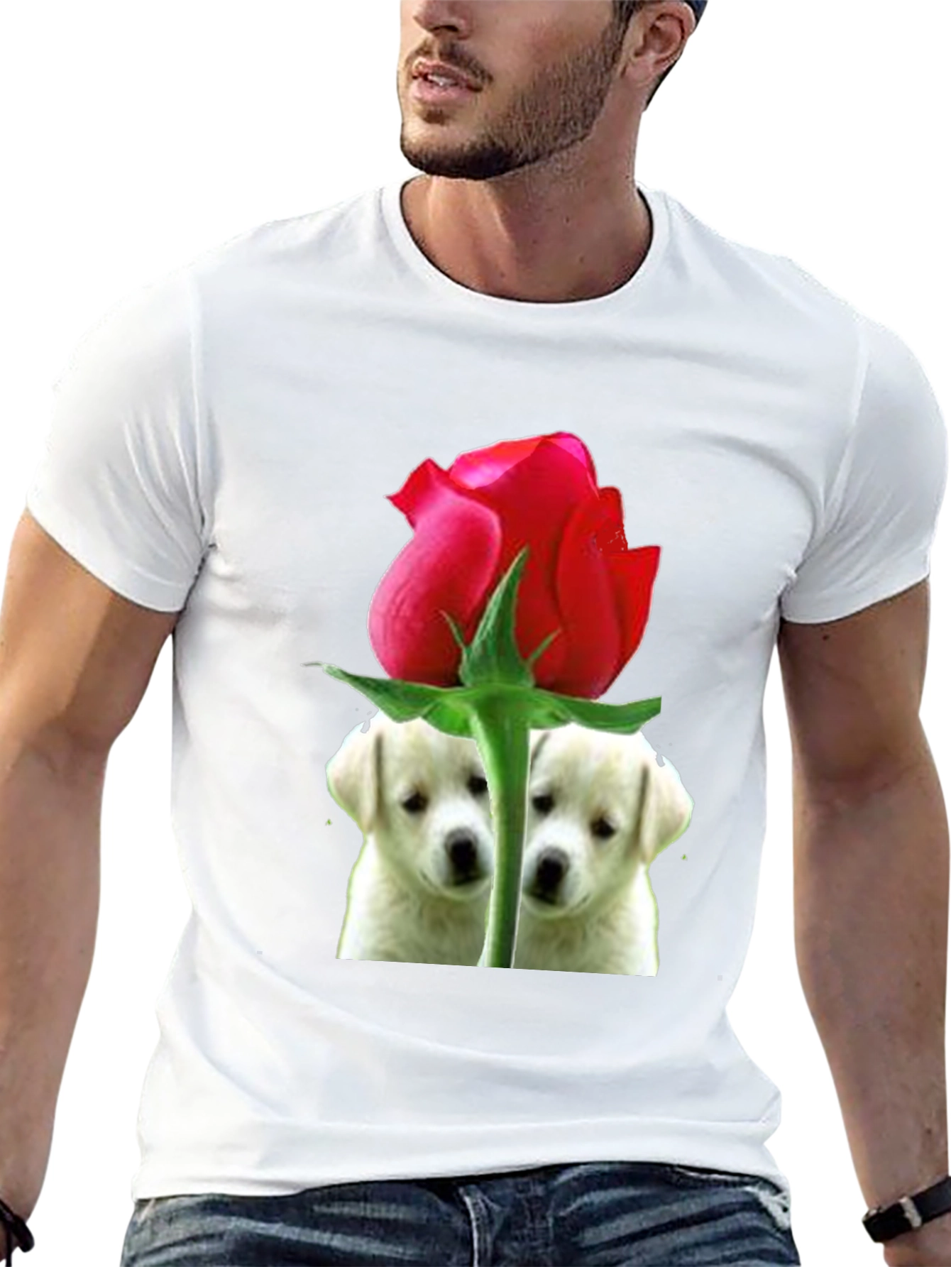 Rose Puppy Love Graphic Tee