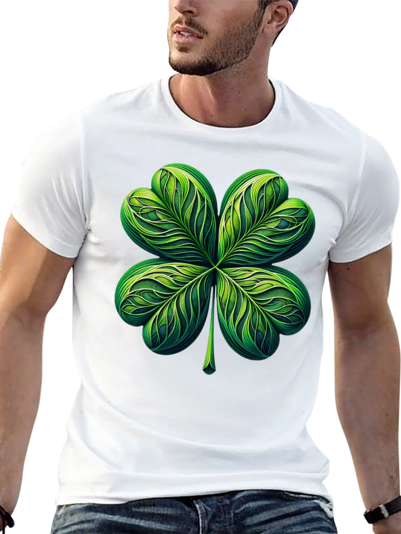 Shamrock T-Shirt: Lucky Green Four-Leaf Clover Graphic Tee