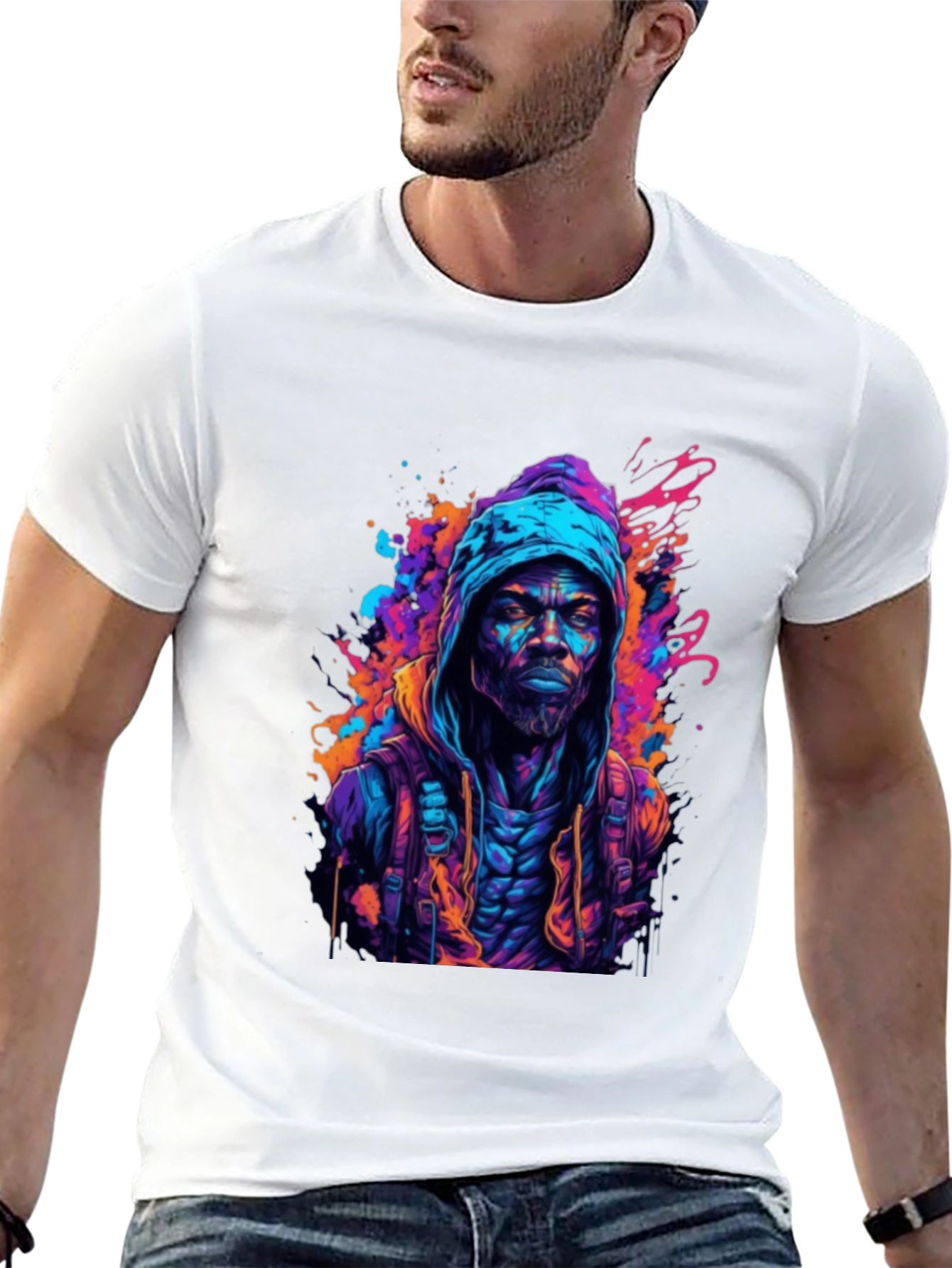 Hooded Urban Art T-Shirt