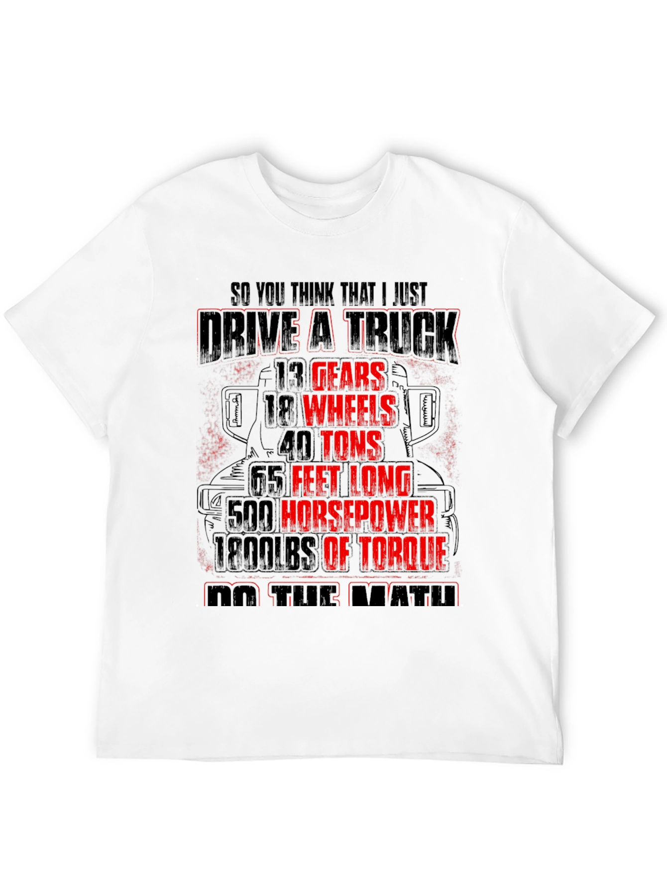 Drive a Truck Black T-Shirt for Men