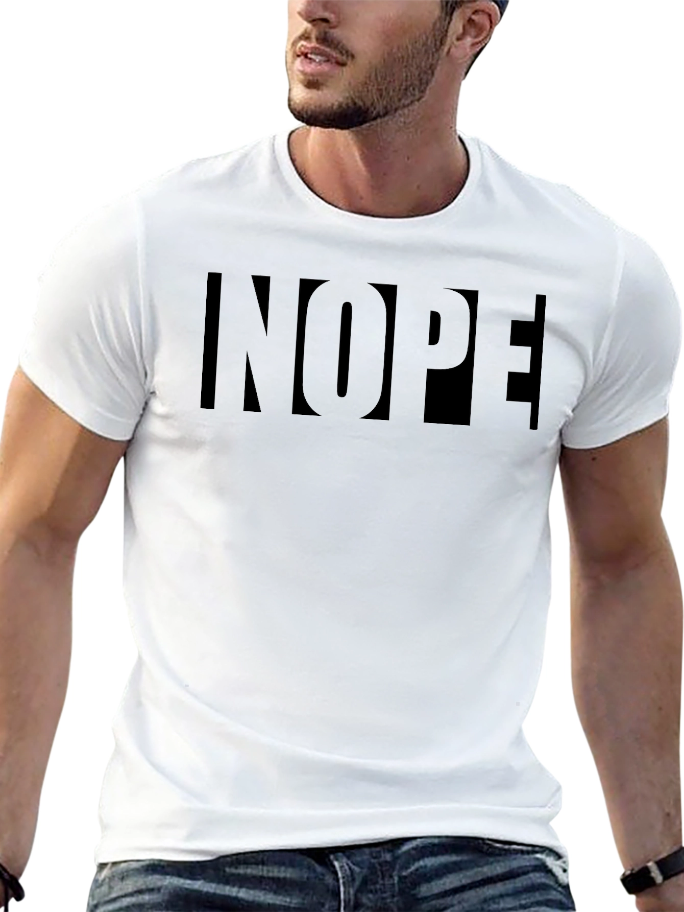 Nope Graphic Tee - Mens Black Cotton T-Shirt