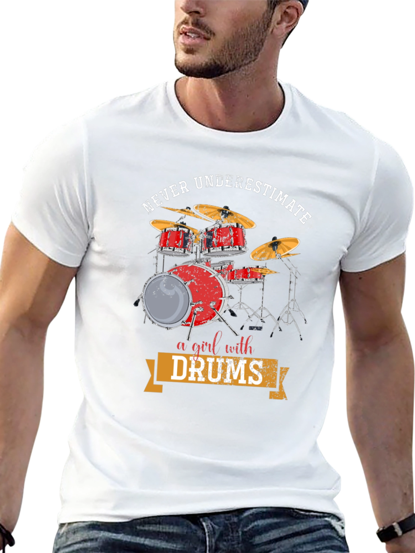 Never Underestimate a Girl with Drums T-Shirt