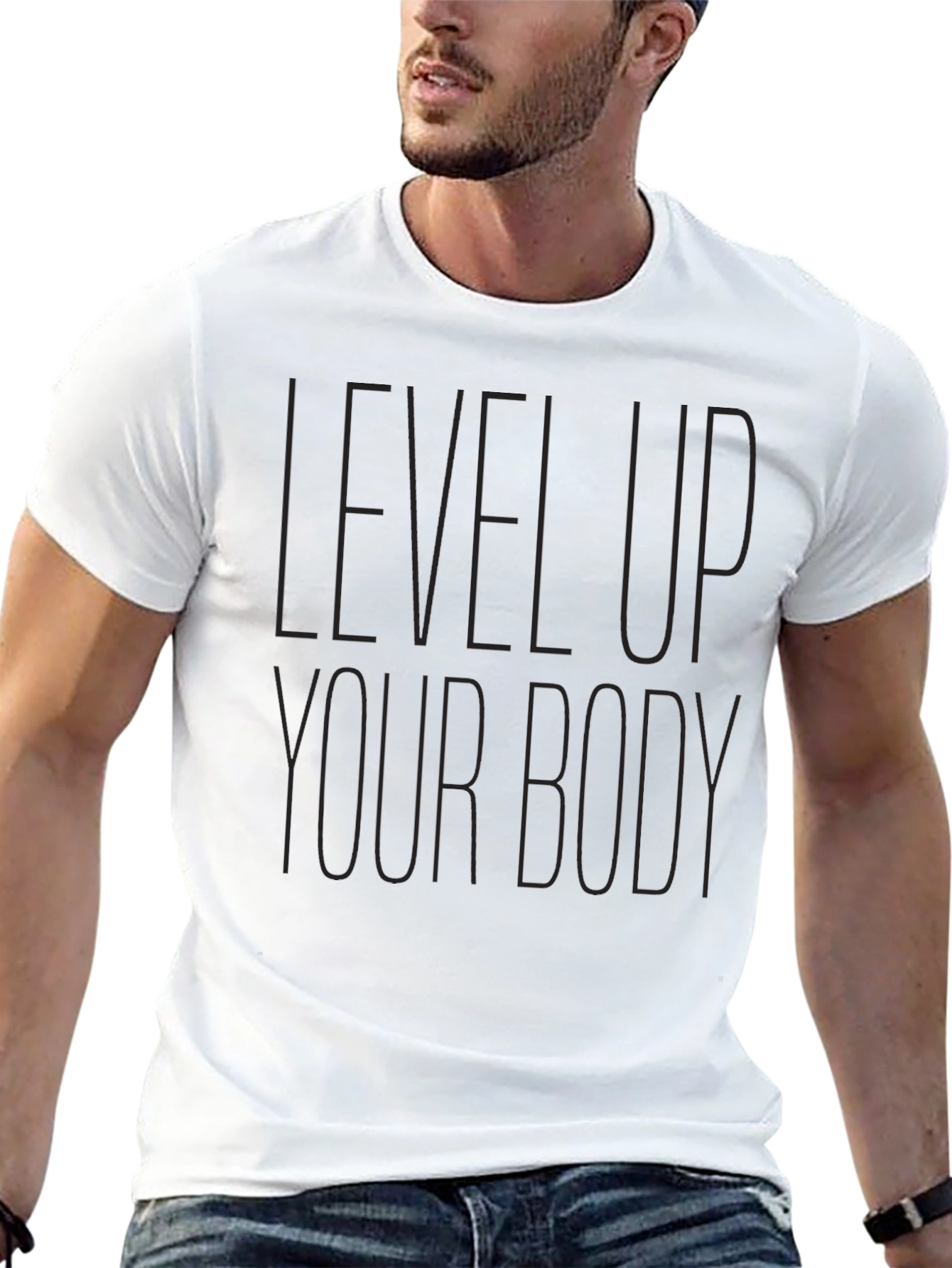 Level Up Your Body Black Graphic Tee